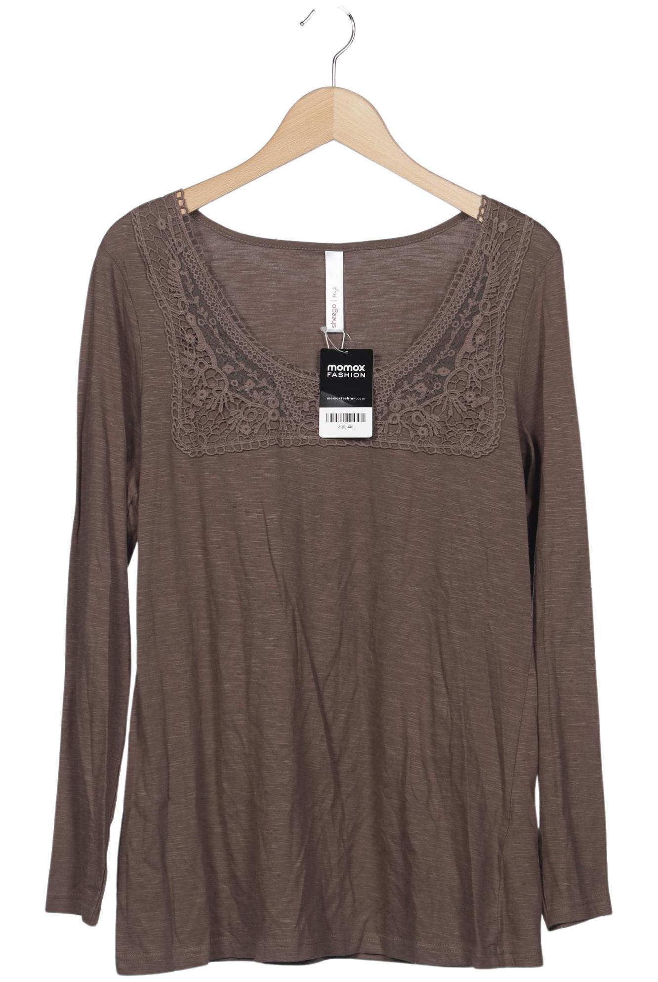 

sheego Damen Langarmshirt, braun, Gr. 40