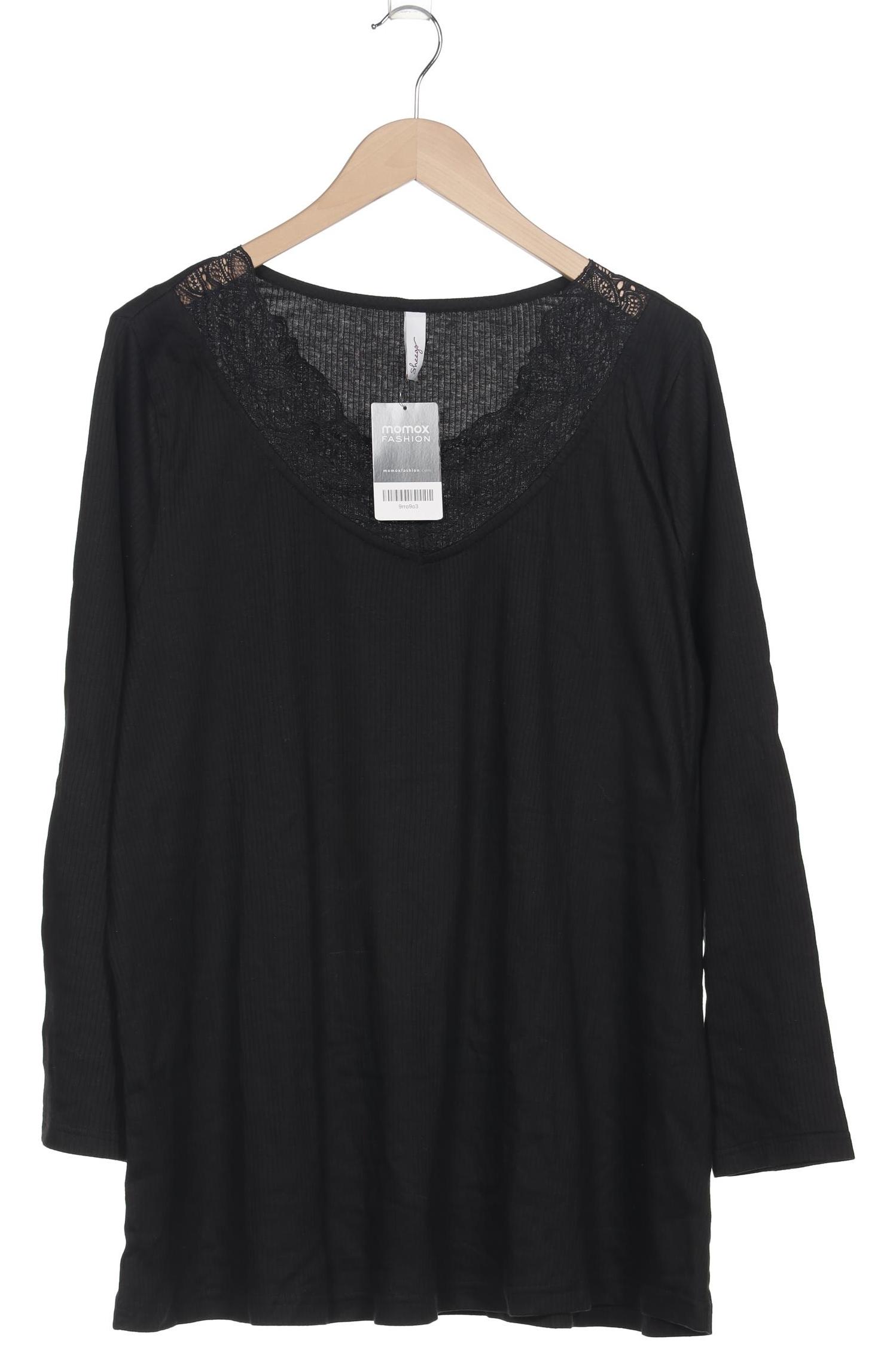 

sheego Damen Langarmshirt, schwarz, Gr. 48
