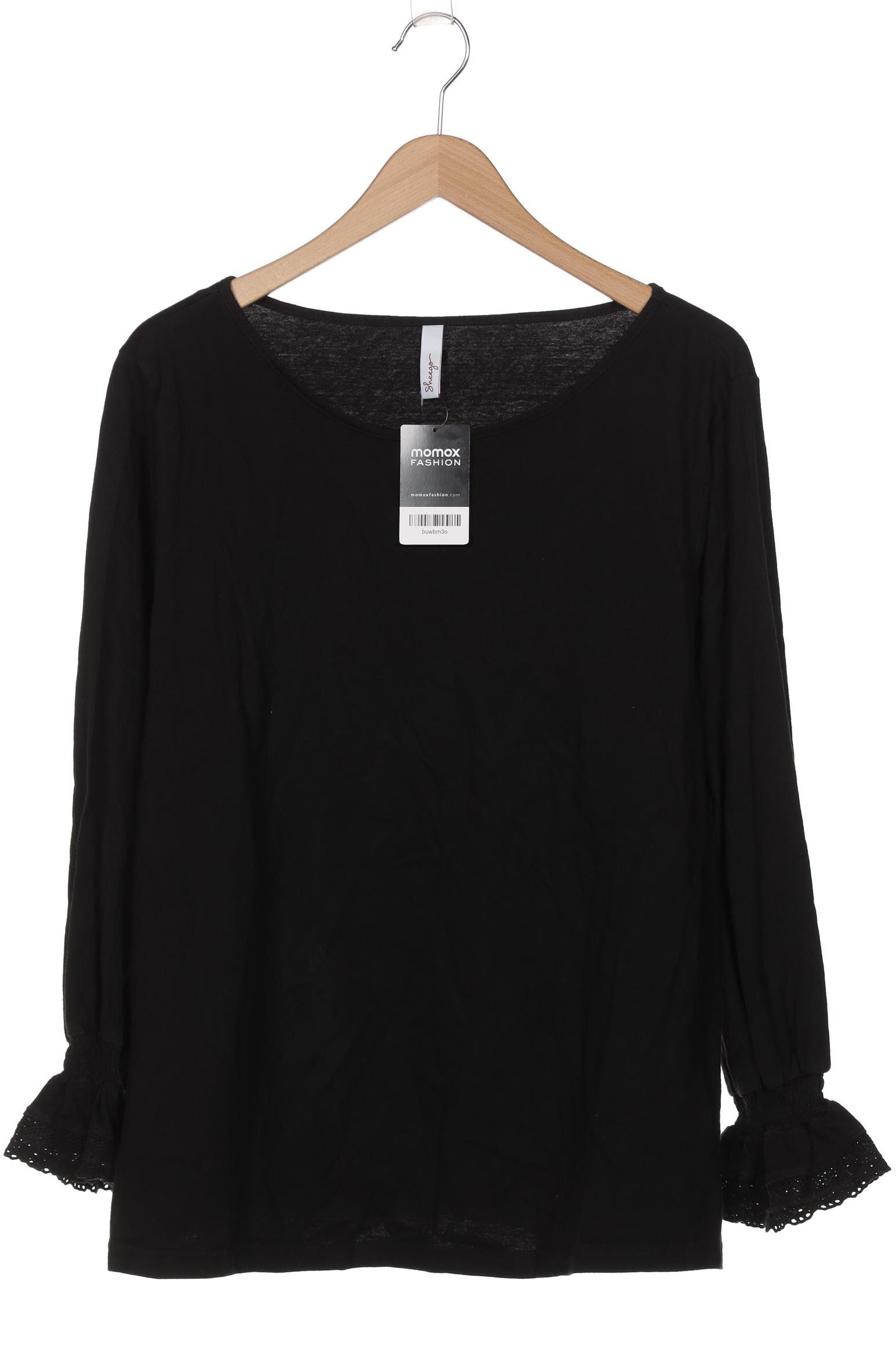 

sheego Damen Langarmshirt, schwarz, Gr. 48