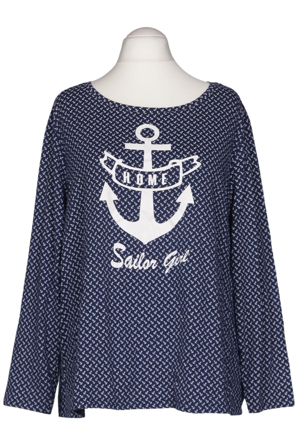 

sheego Damen Langarmshirt, marineblau, Gr. 56