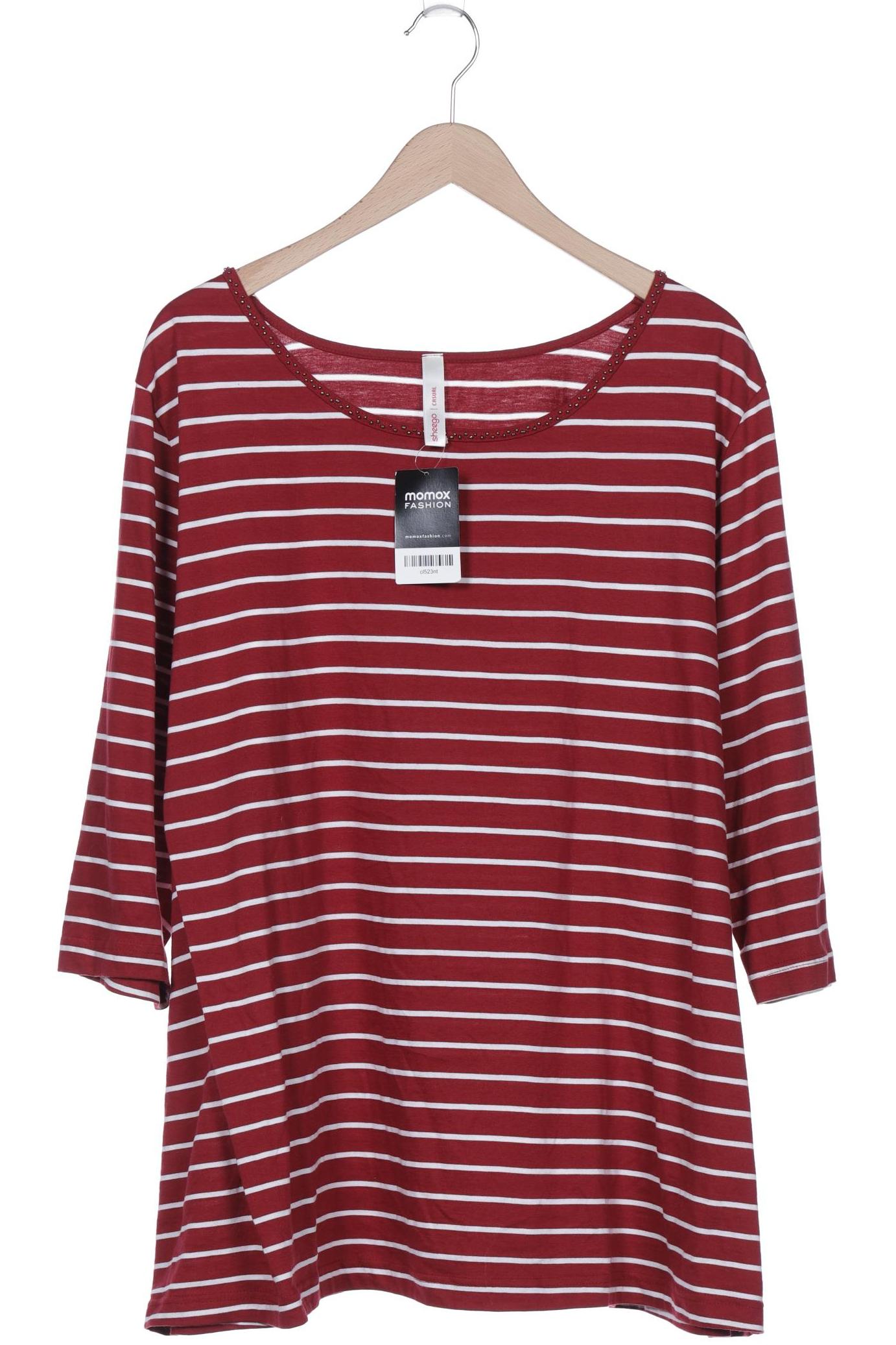 

sheego Damen Langarmshirt, bordeaux, Gr. 52