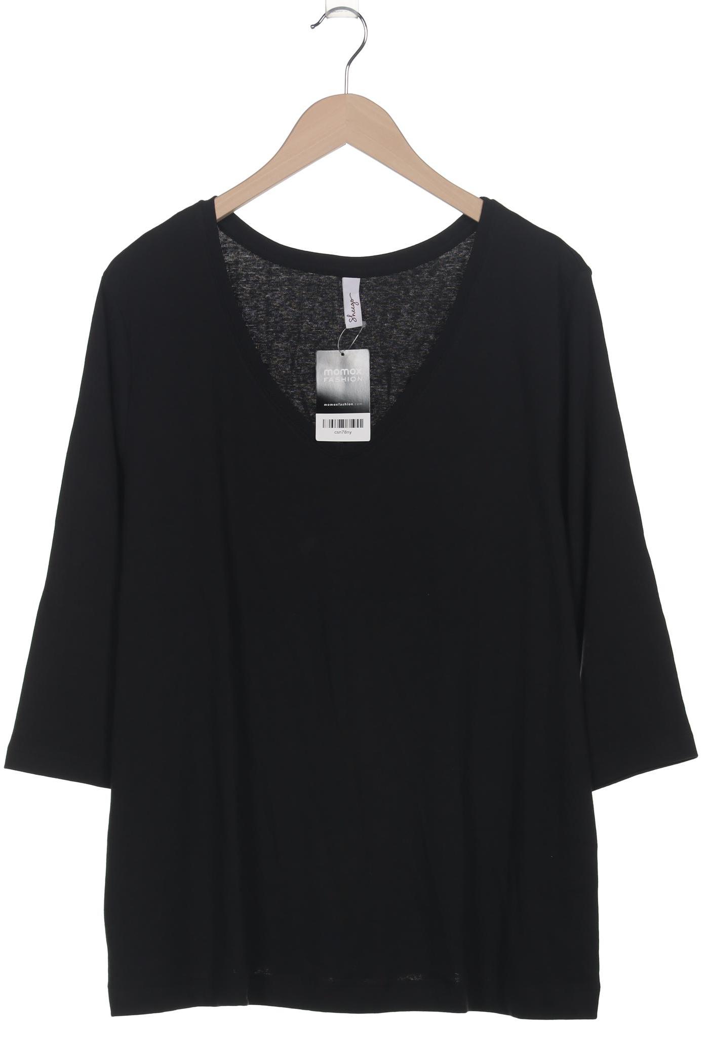 

sheego Damen Langarmshirt, schwarz, Gr. 48