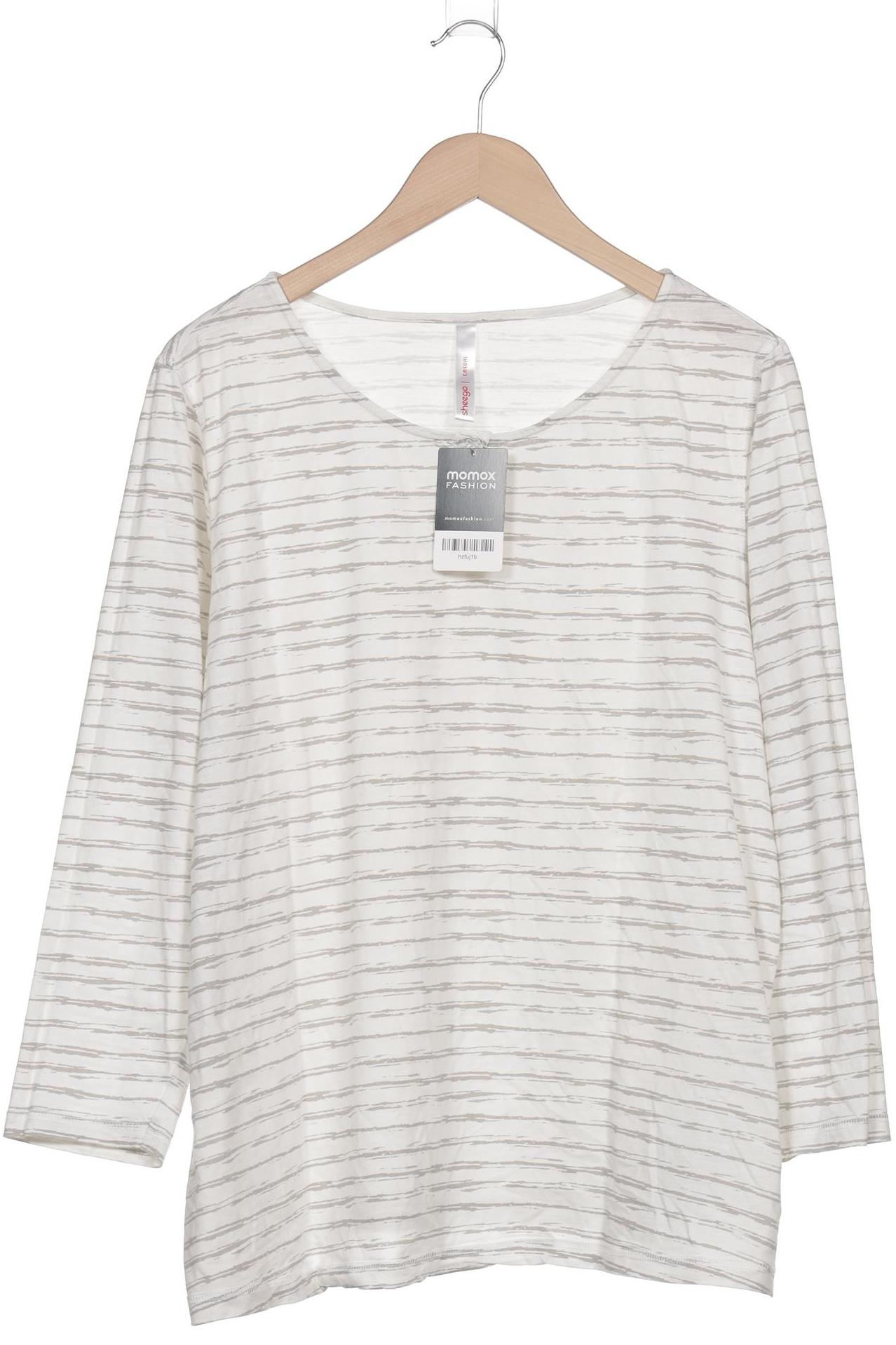 

sheego Damen Langarmshirt, weiß, Gr. 48