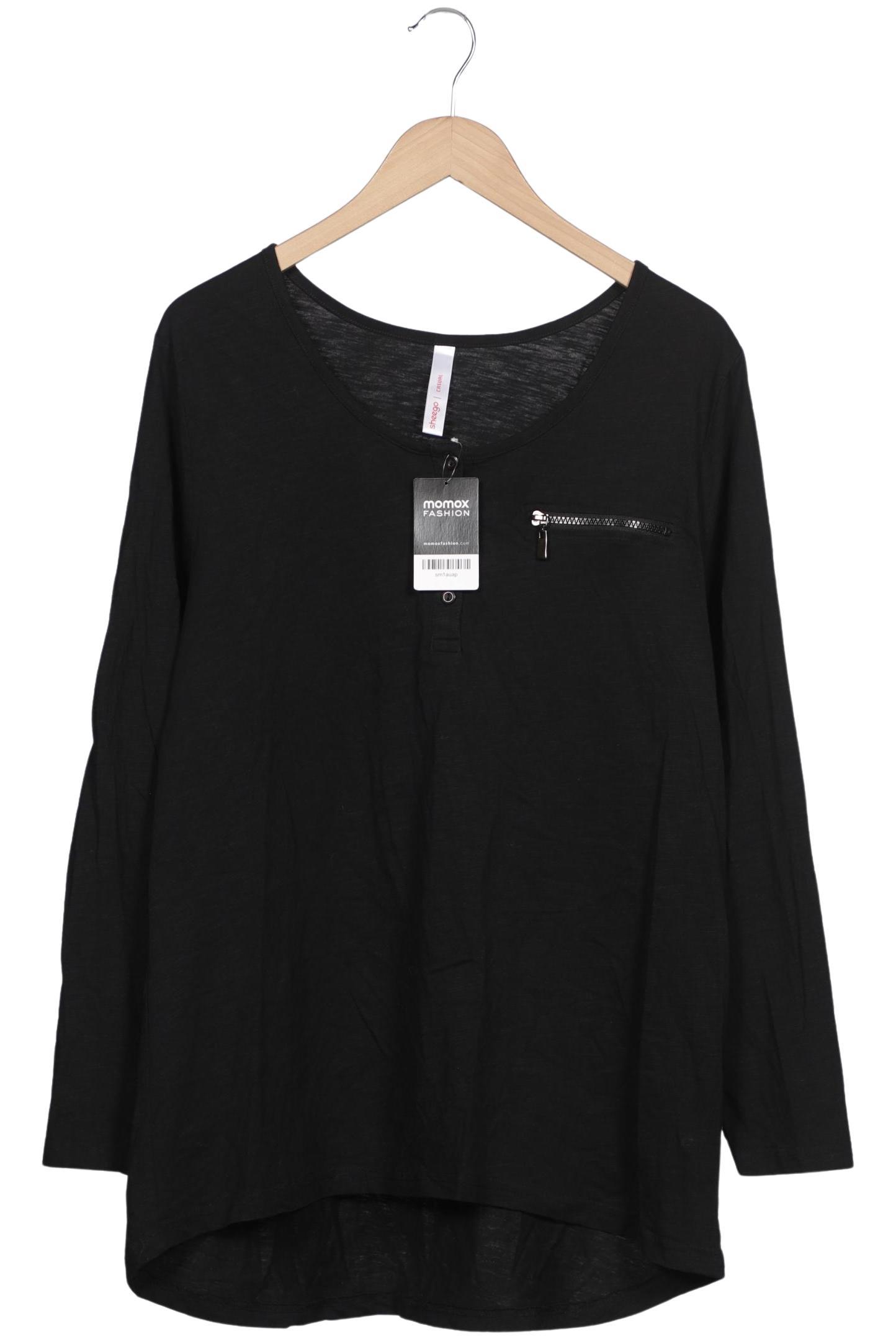 

sheego Damen Langarmshirt, schwarz, Gr. 48