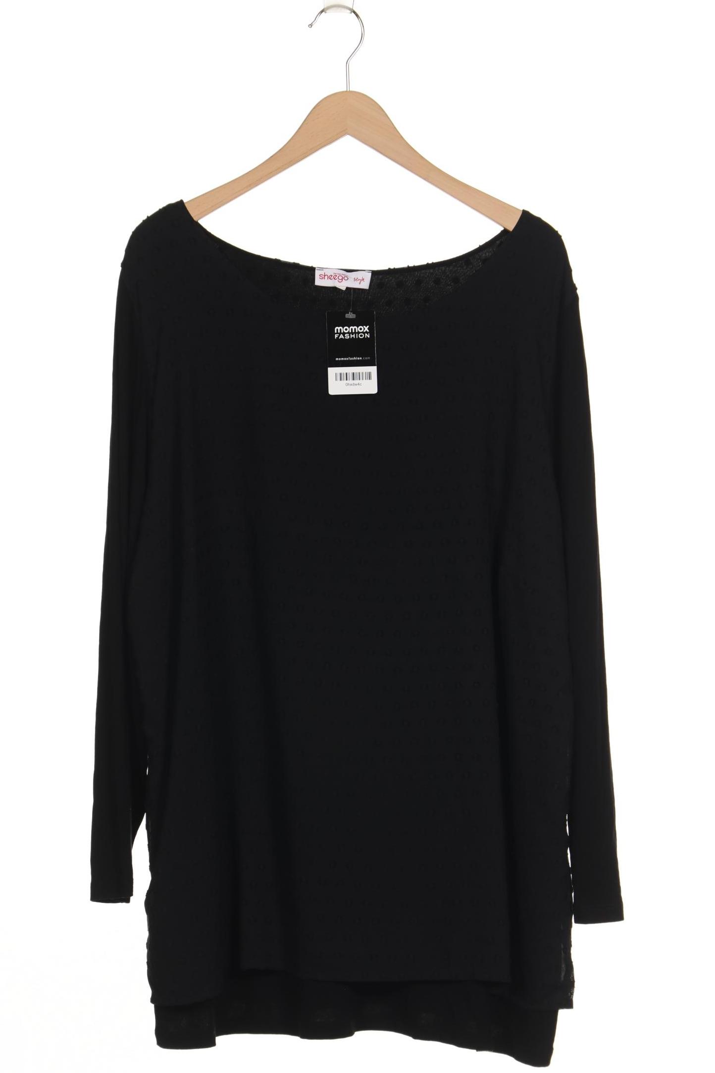 

sheego Damen Langarmshirt, schwarz, Gr. 52