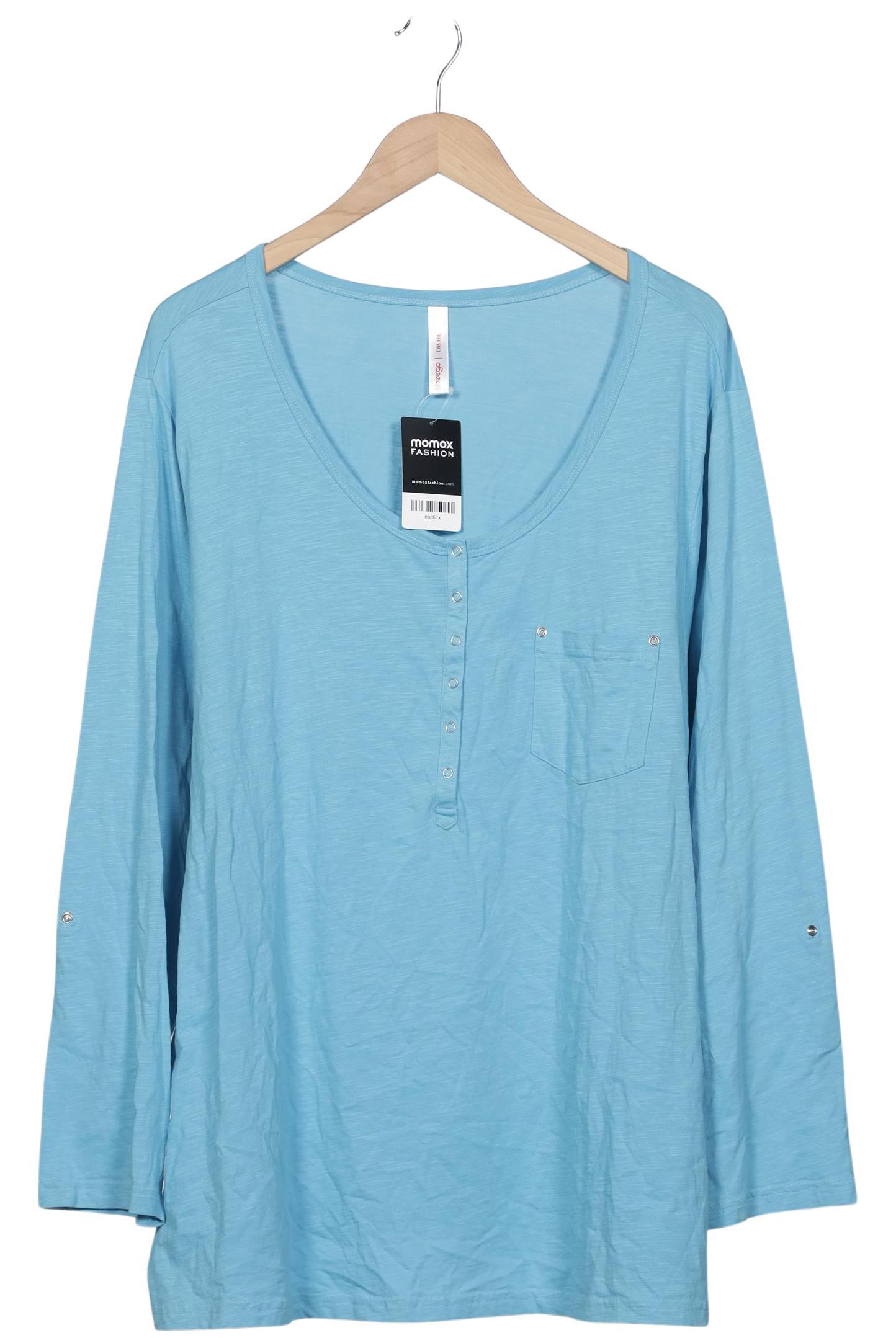 

sheego Damen Langarmshirt, blau, Gr. 56