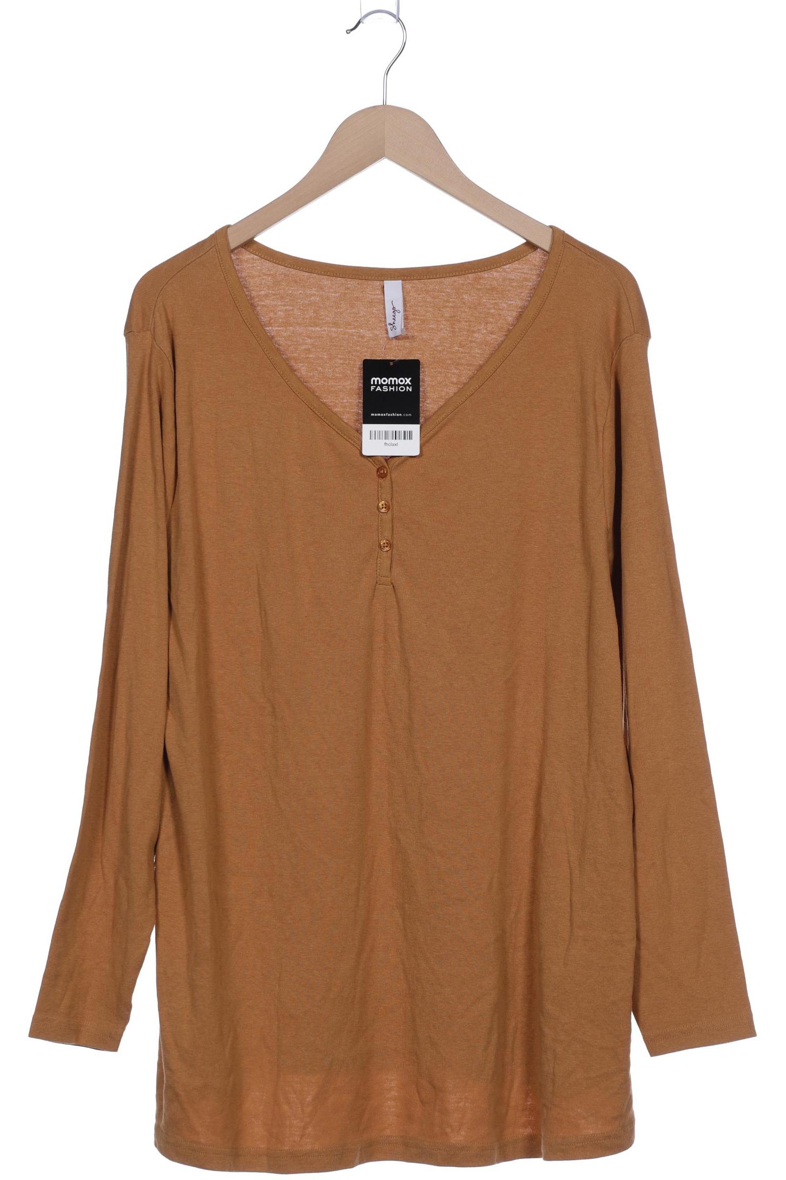 

sheego Damen Langarmshirt, beige, Gr. 52