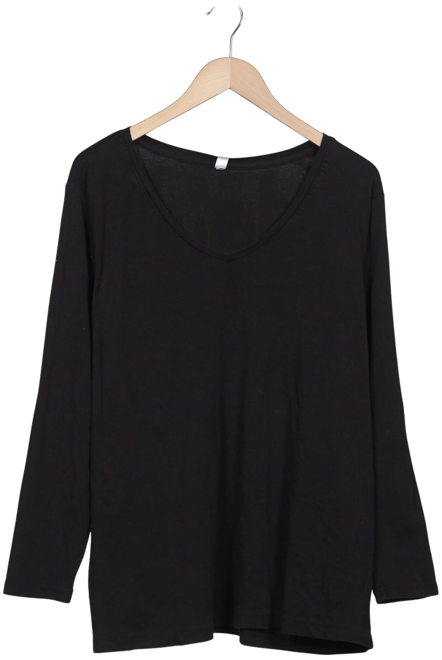 

sheego Damen Langarmshirt, schwarz, Gr. 52