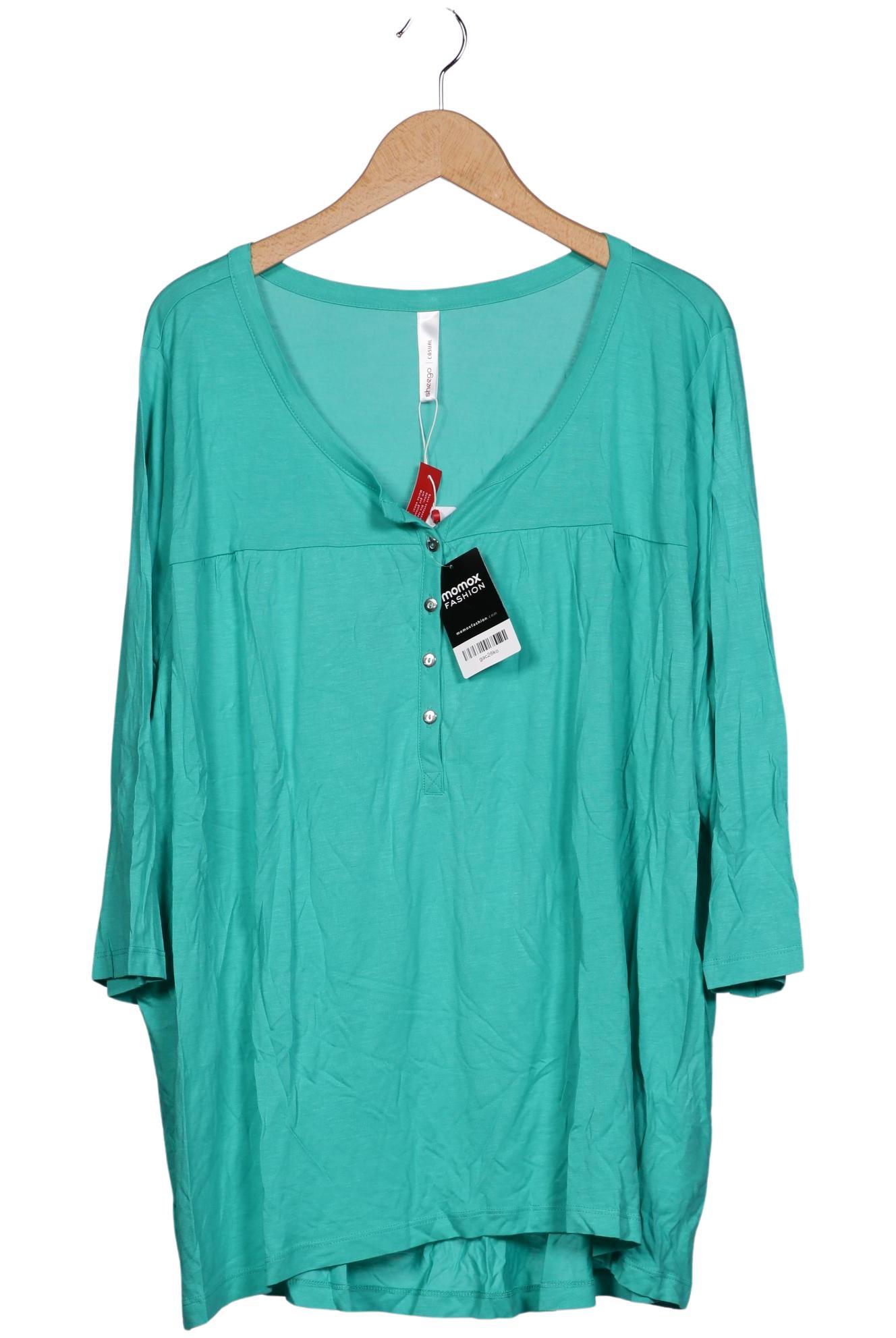 

sheego Damen Langarmshirt, türkis, Gr. 52