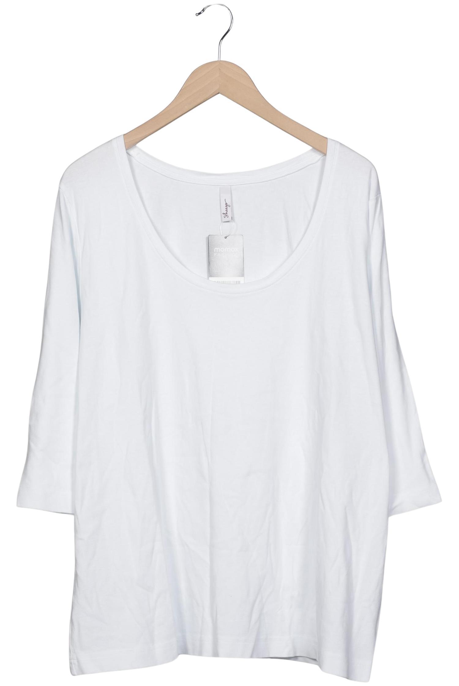 

sheego Damen Langarmshirt, weiß, Gr. 52
