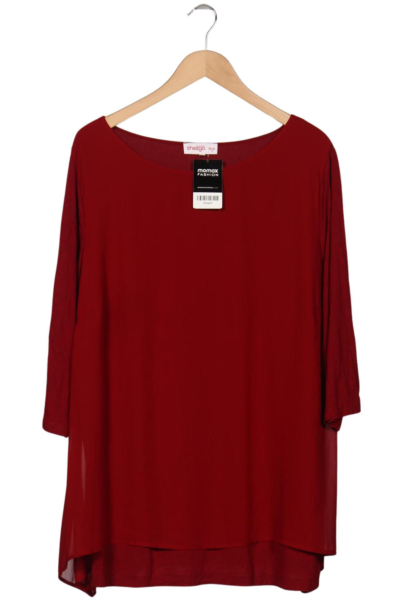 

sheego Damen Langarmshirt, bordeaux, Gr. 48