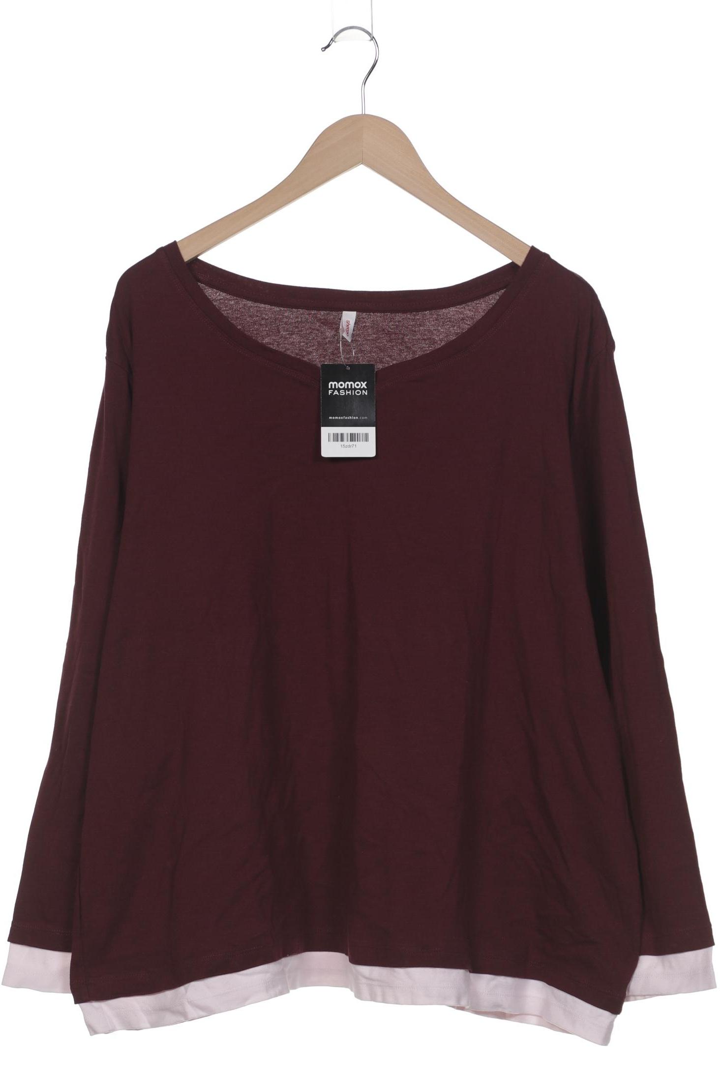 

sheego Damen Langarmshirt, bordeaux, Gr. 52
