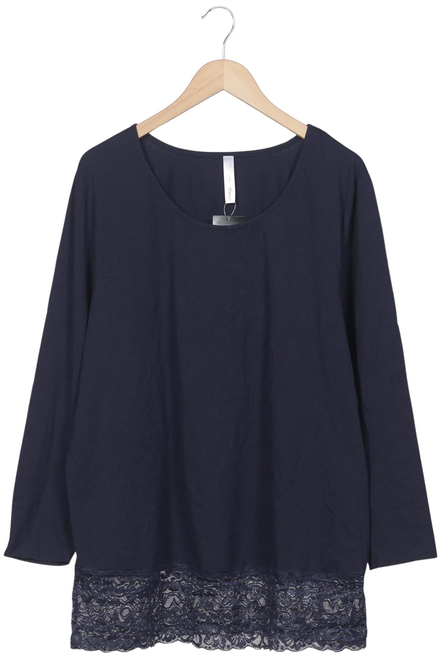 

sheego Damen Langarmshirt, marineblau, Gr. 52