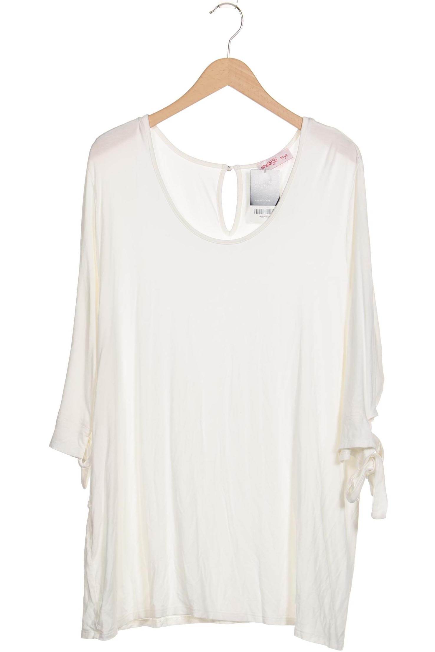 

sheego Damen Langarmshirt, weiß, Gr. 52