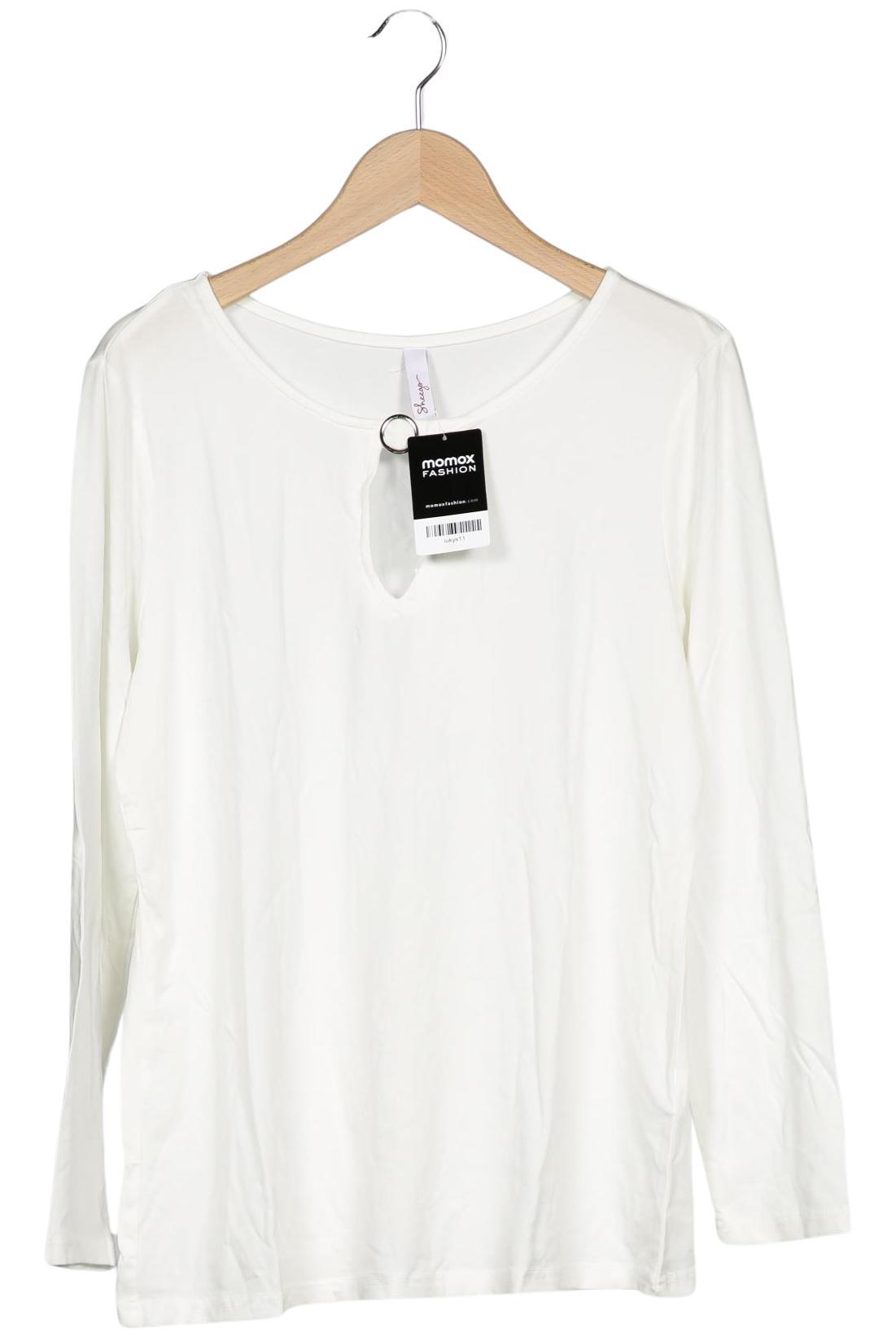 

sheego Damen Langarmshirt, weiß, Gr. 40