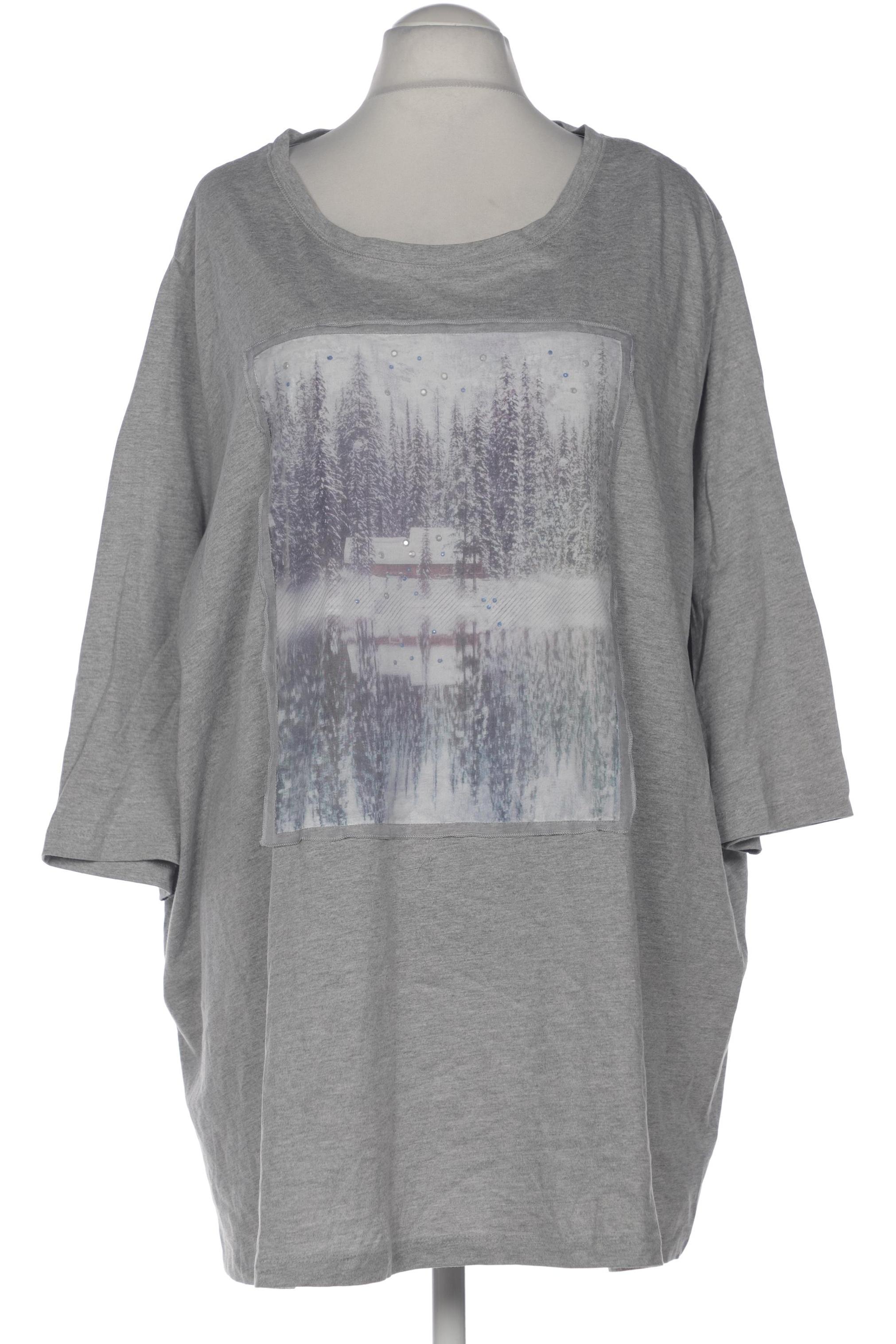 

sheego Damen Langarmshirt, grau, Gr. 56