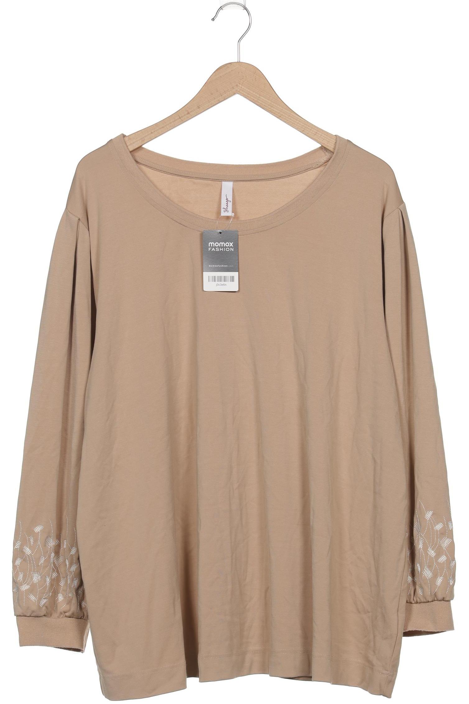

sheego Damen Langarmshirt, beige, Gr. 52