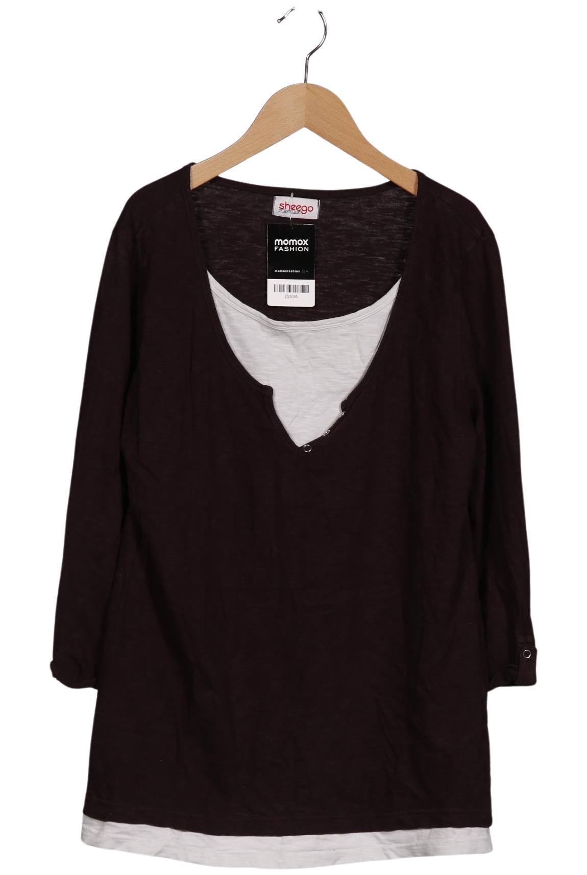 

sheego Damen Langarmshirt, braun, Gr. 38