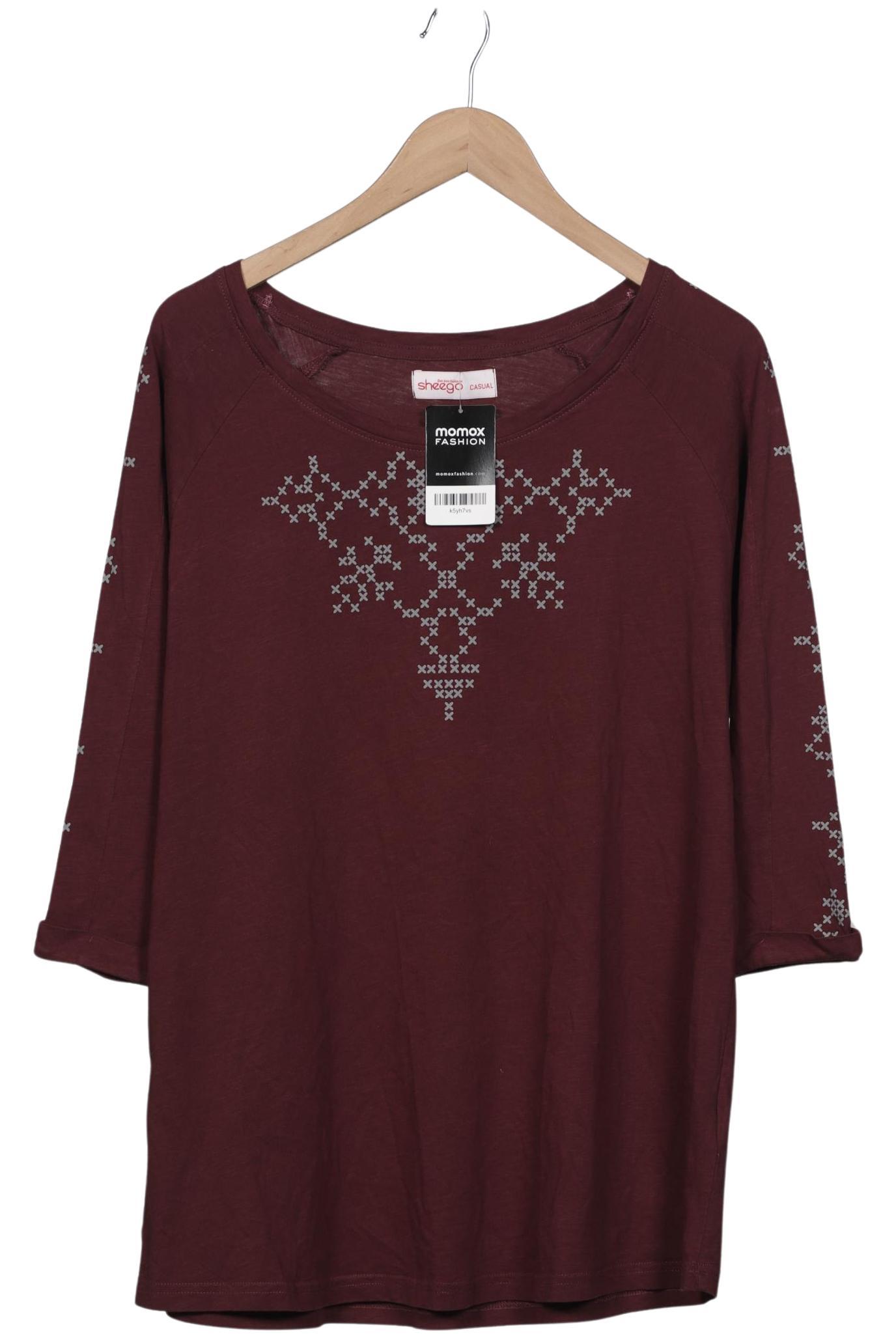 

sheego Damen Langarmshirt, bordeaux, Gr. 44