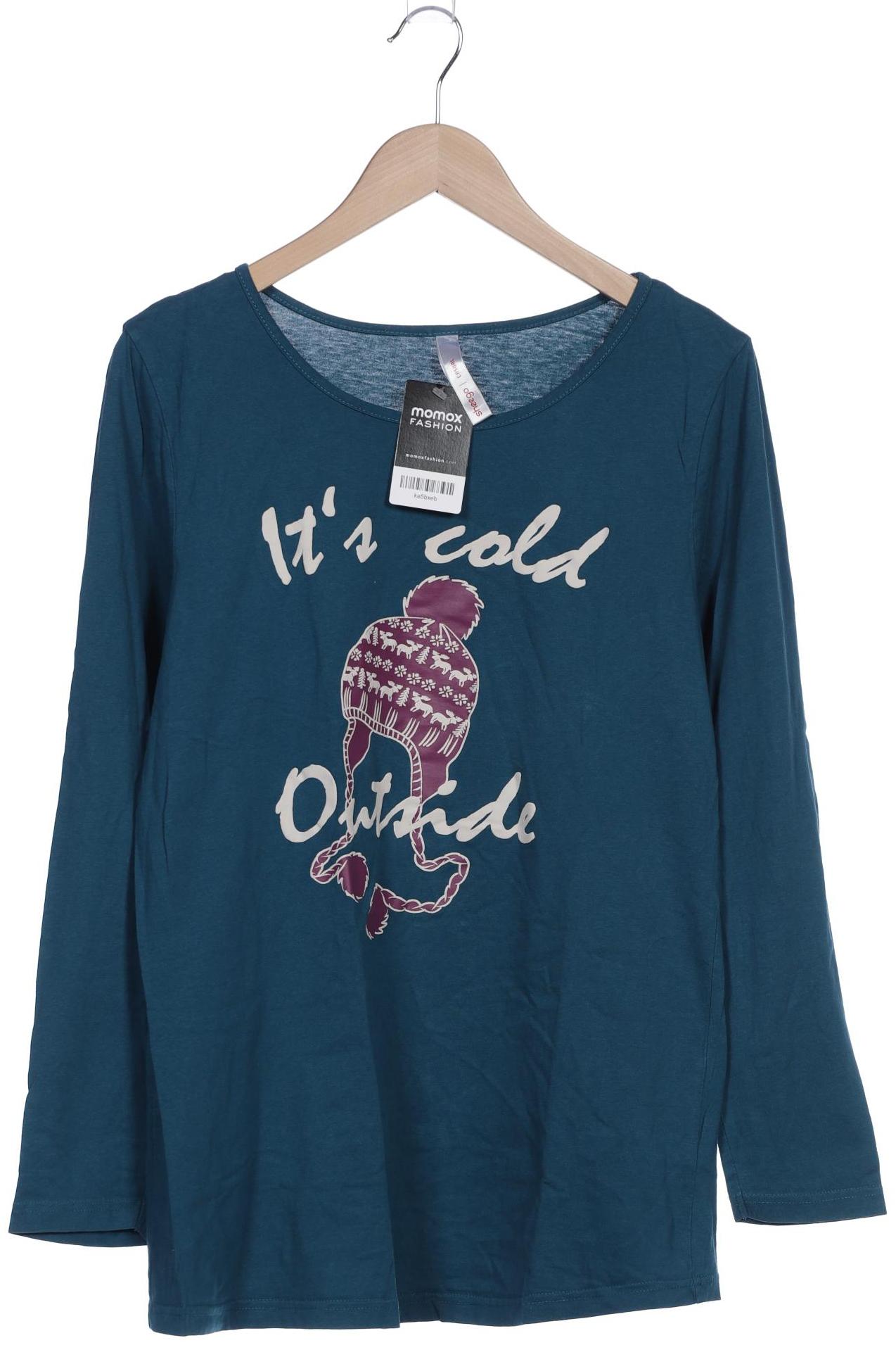

sheego Damen Langarmshirt, blau, Gr. 40