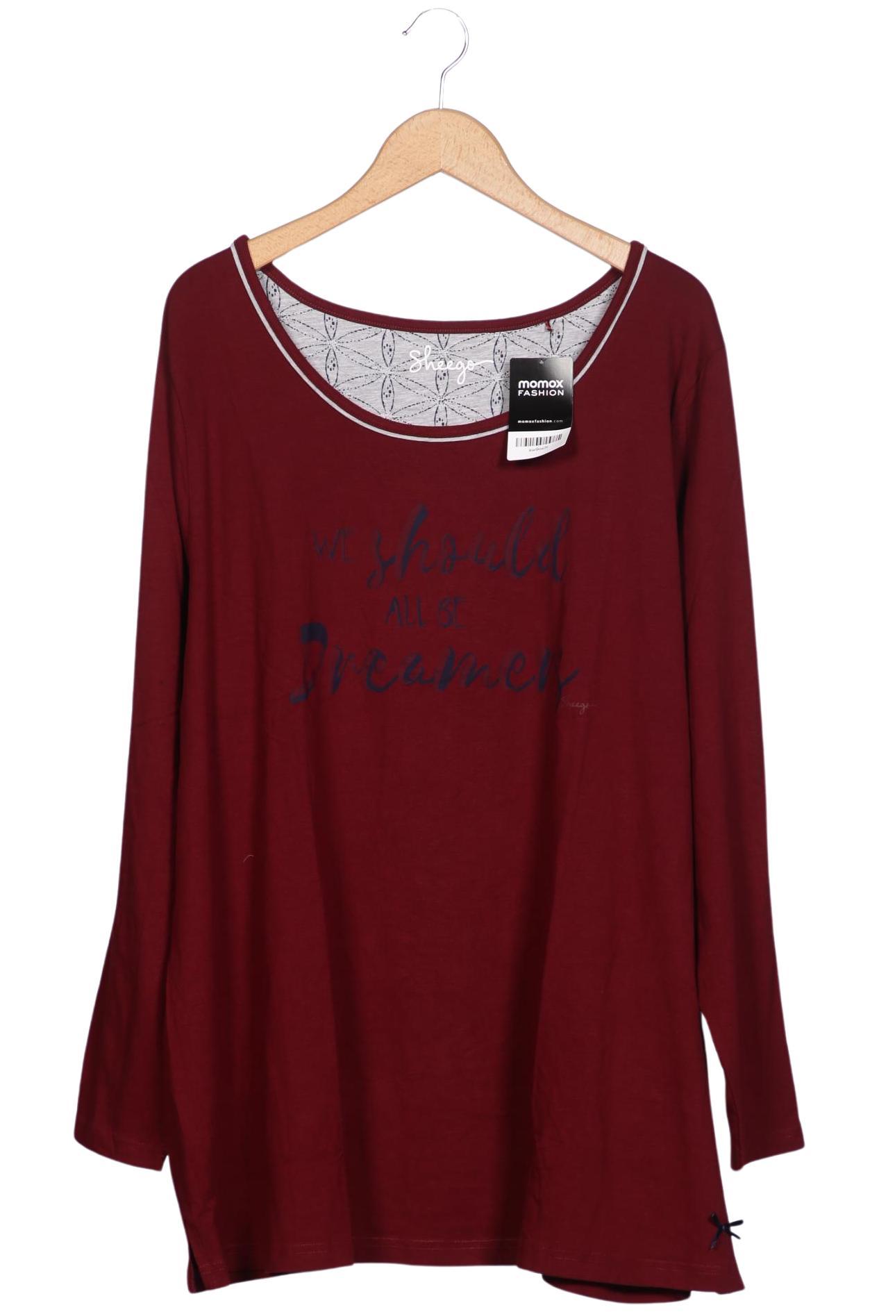 

sheego Damen Langarmshirt, bordeaux, Gr. 52