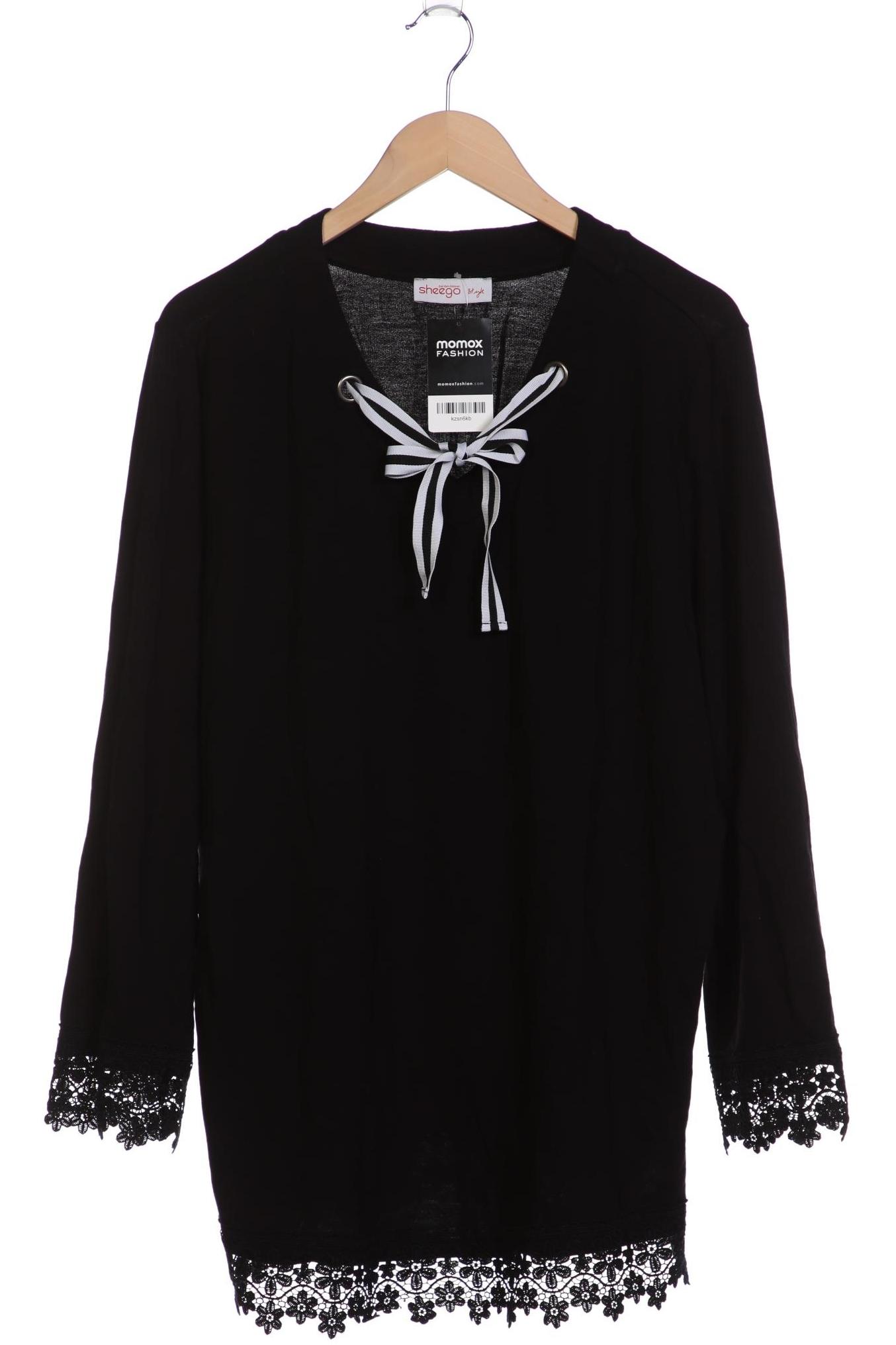 

sheego Damen Langarmshirt, schwarz, Gr. 48