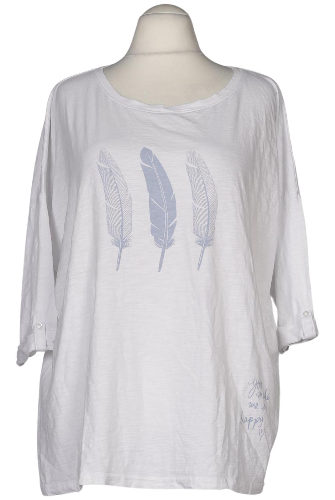 

sheego Damen Langarmshirt, weiß, Gr. 52