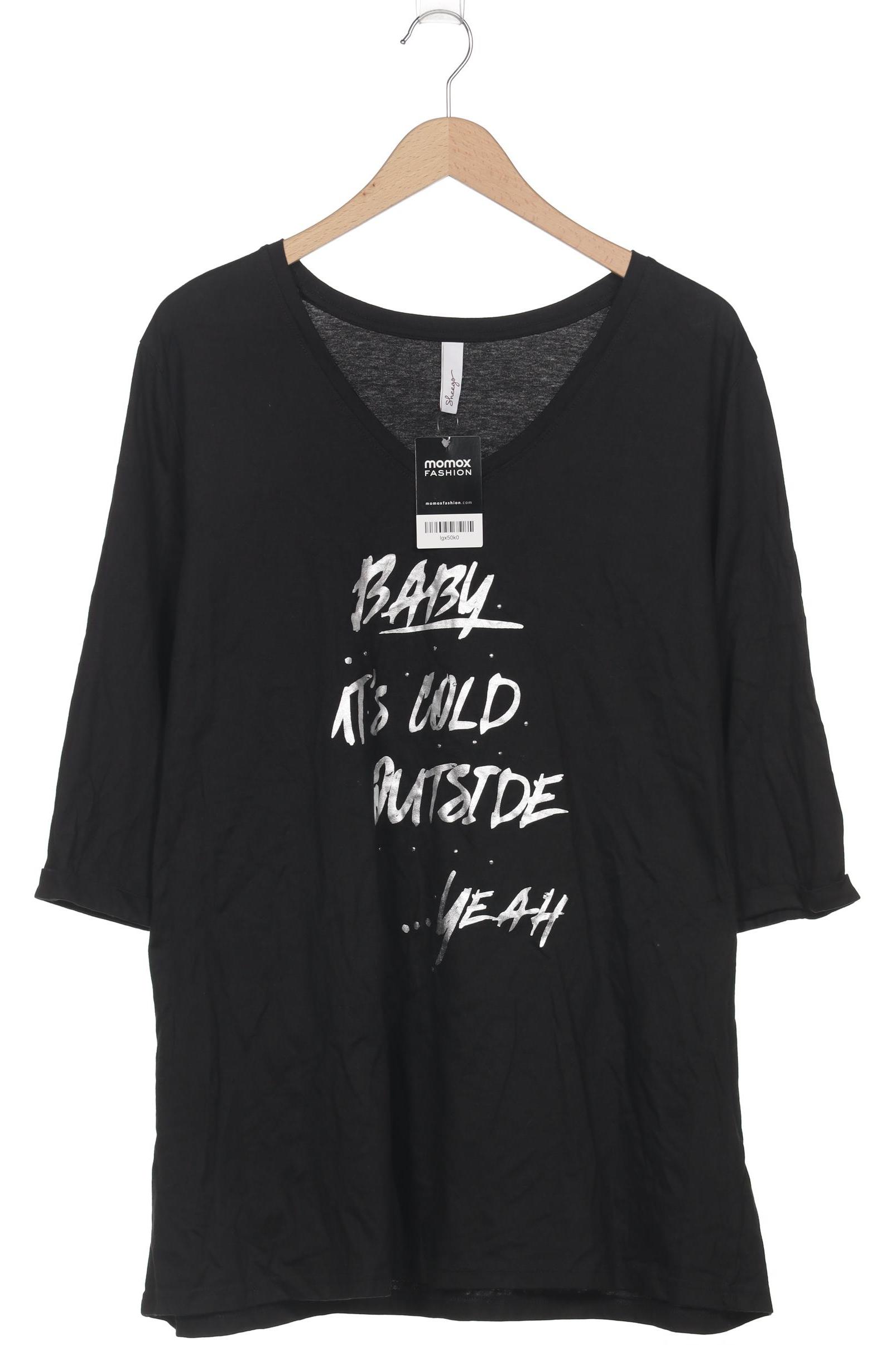 

sheego Damen Langarmshirt, schwarz, Gr. 52