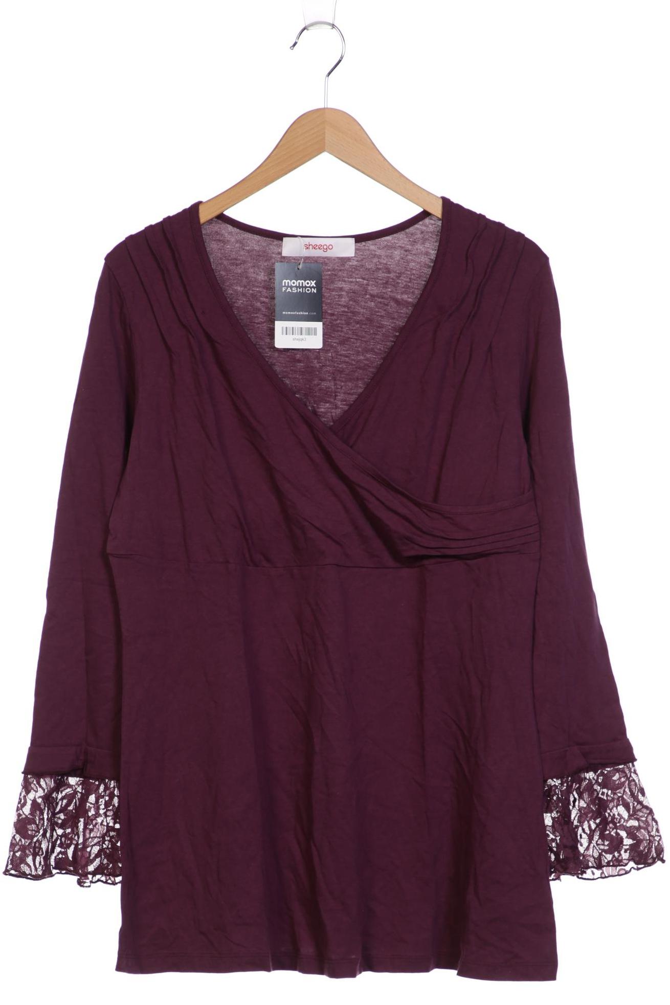 

sheego Damen Langarmshirt, flieder, Gr. 44