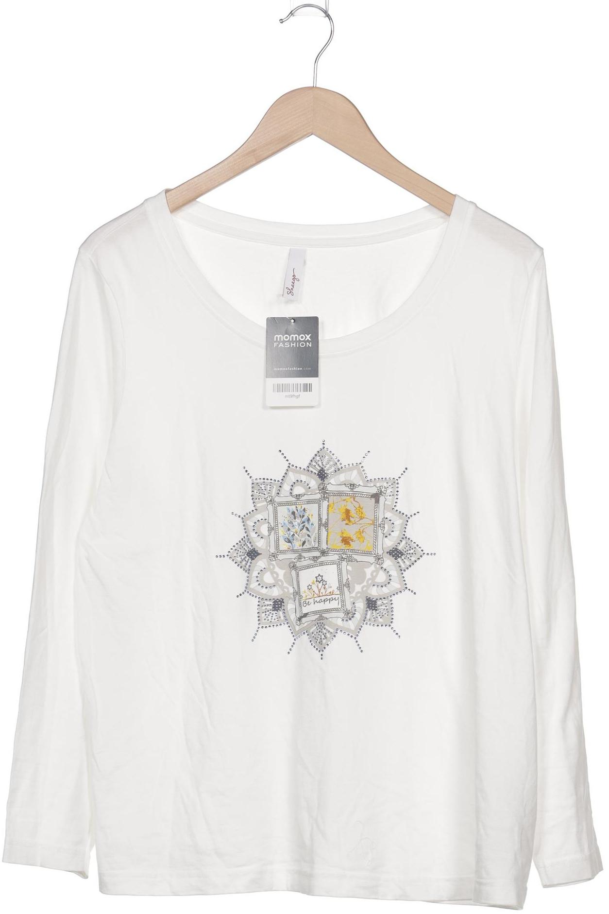 

sheego Damen Langarmshirt, weiß, Gr. 44
