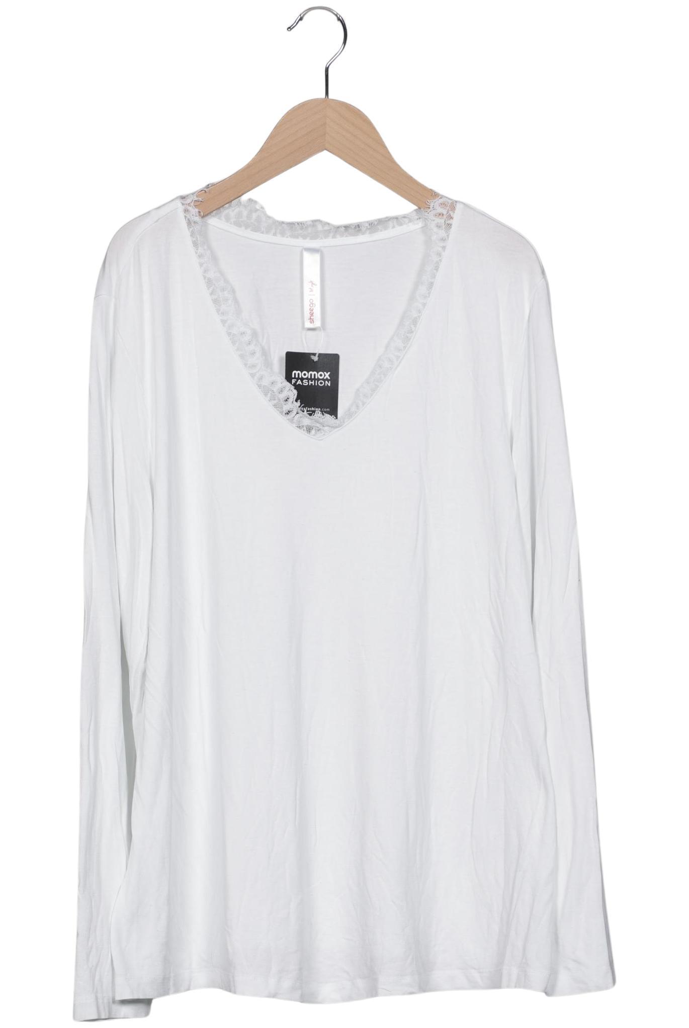 

sheego Damen Langarmshirt, weiß, Gr. 44