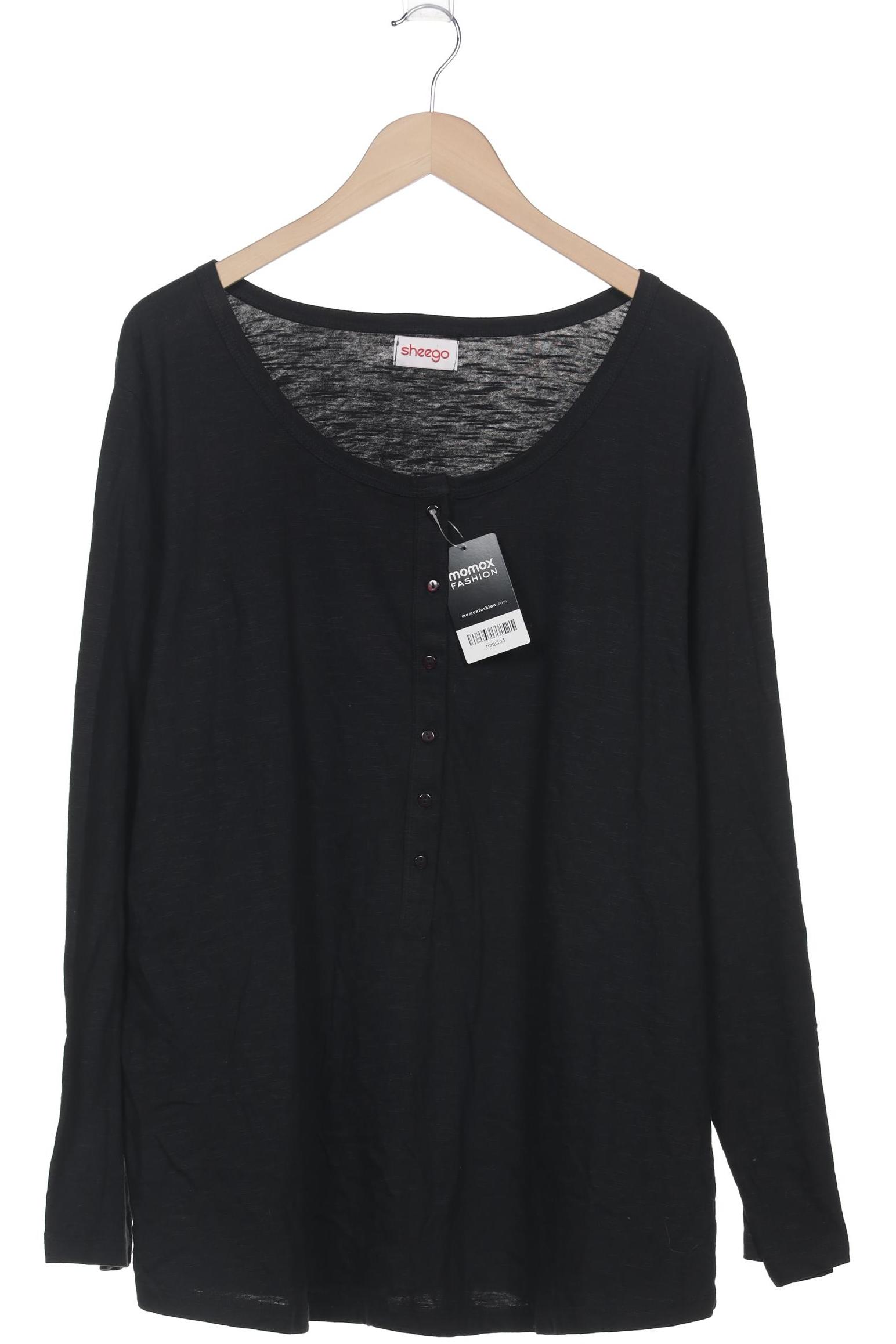 

sheego Damen Langarmshirt, schwarz, Gr. 48