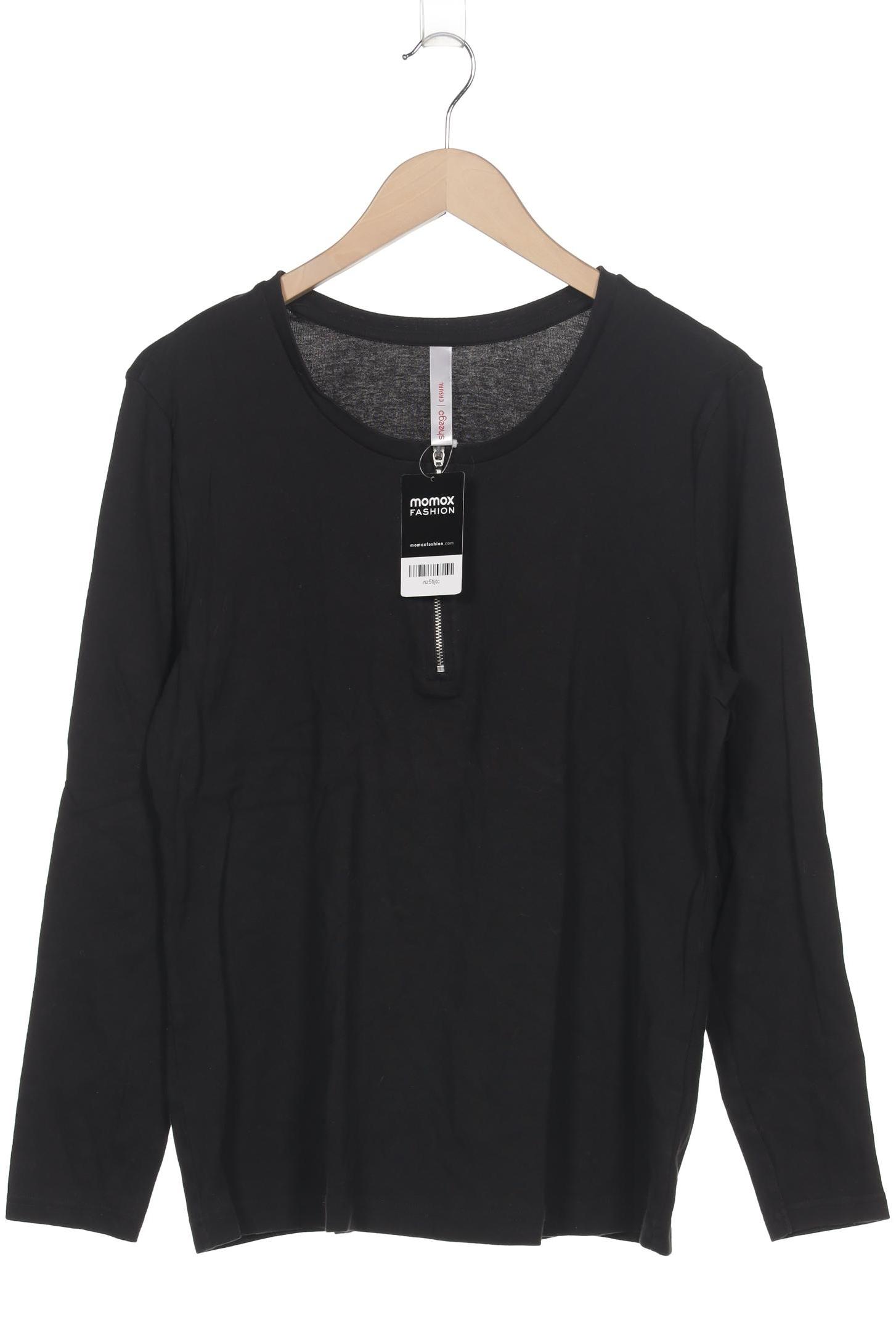 

sheego Damen Langarmshirt, schwarz, Gr. 44