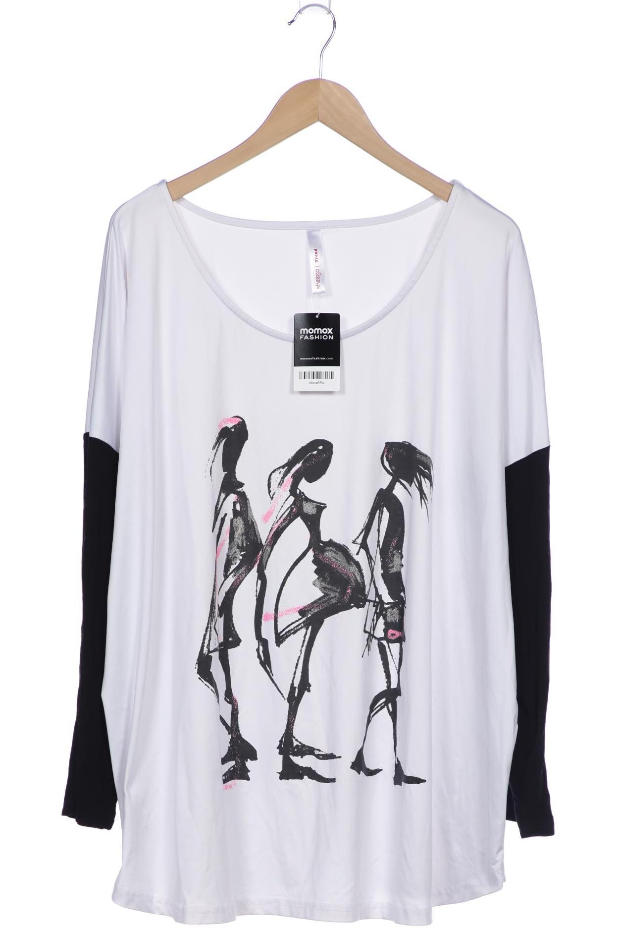 

sheego Damen Langarmshirt, weiß, Gr. 52