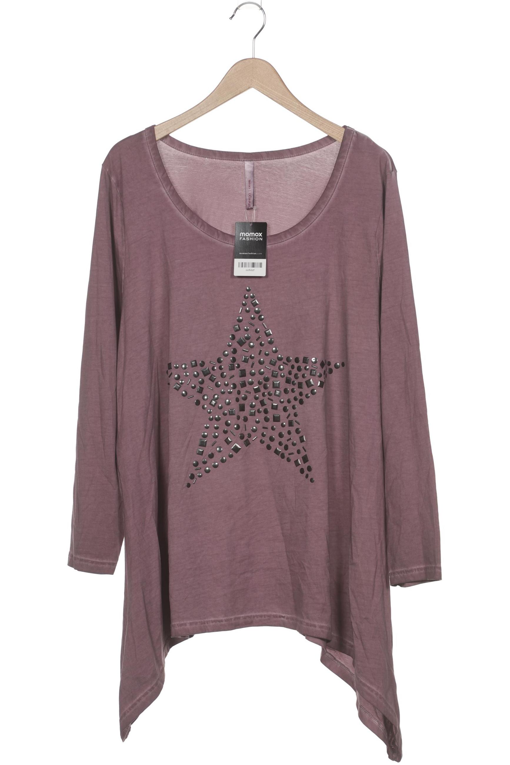 

sheego Damen Langarmshirt, bordeaux, Gr. 52