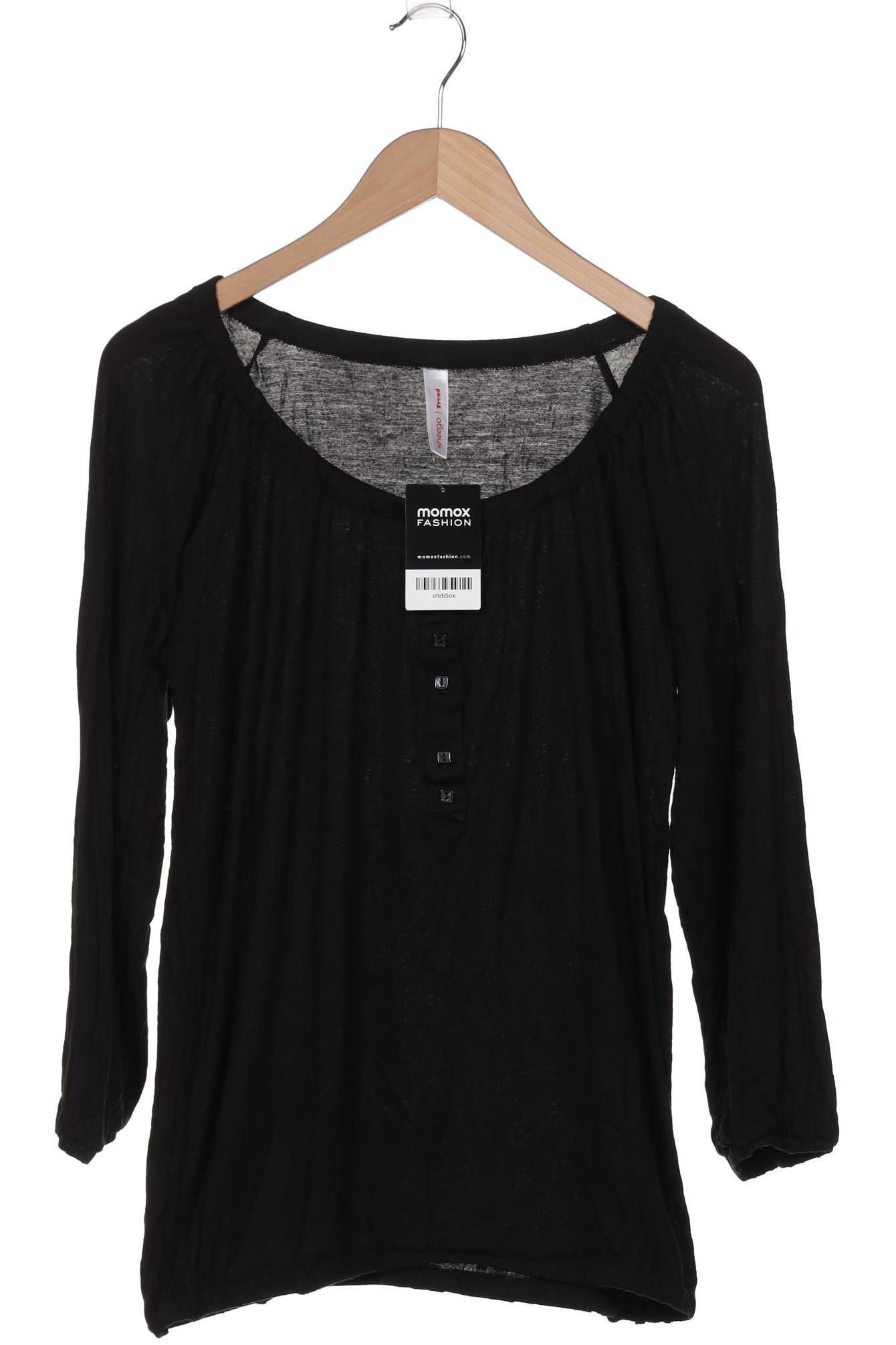 

sheego Damen Langarmshirt, schwarz, Gr. 38