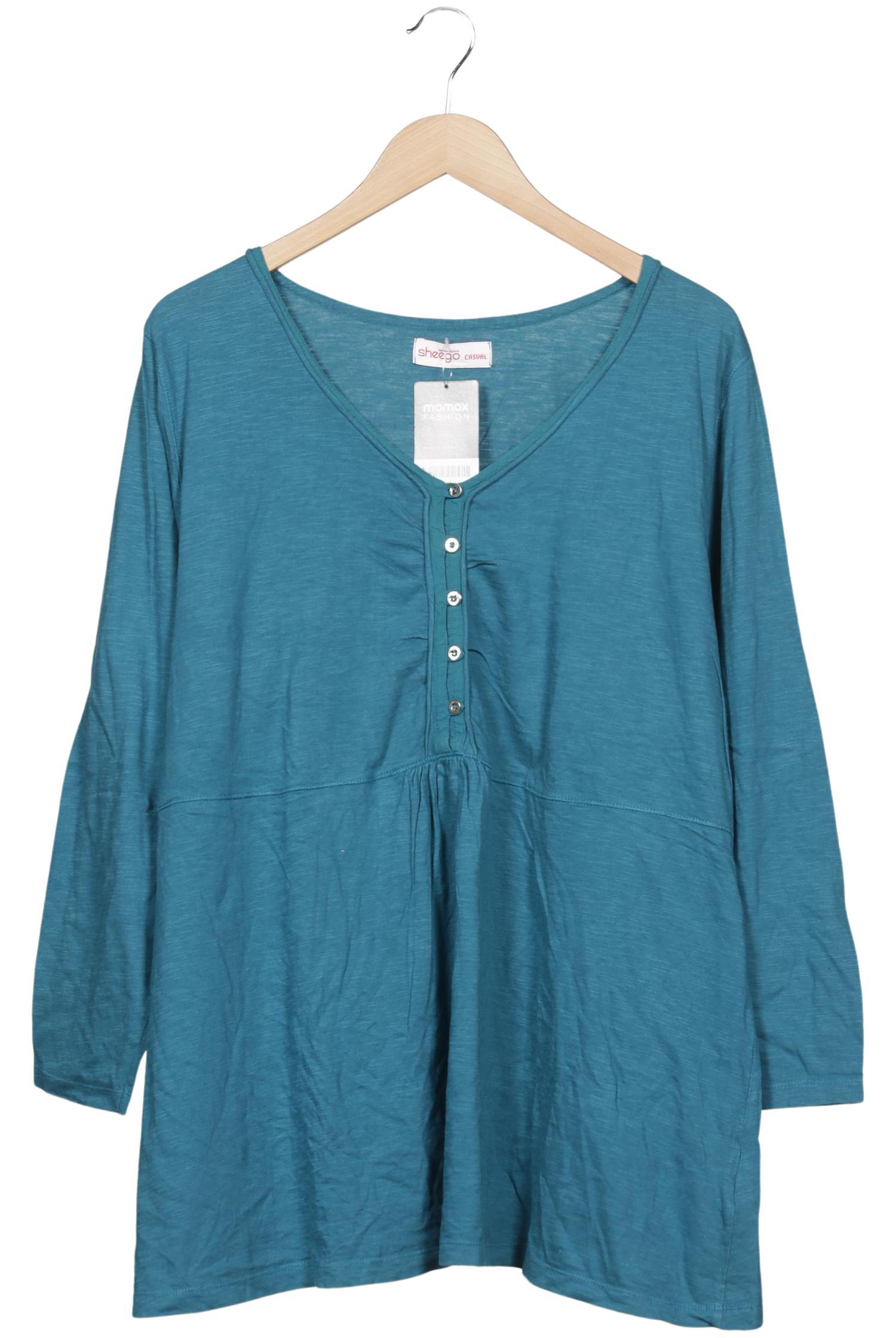 

sheego Damen Langarmshirt, türkis, Gr. 52