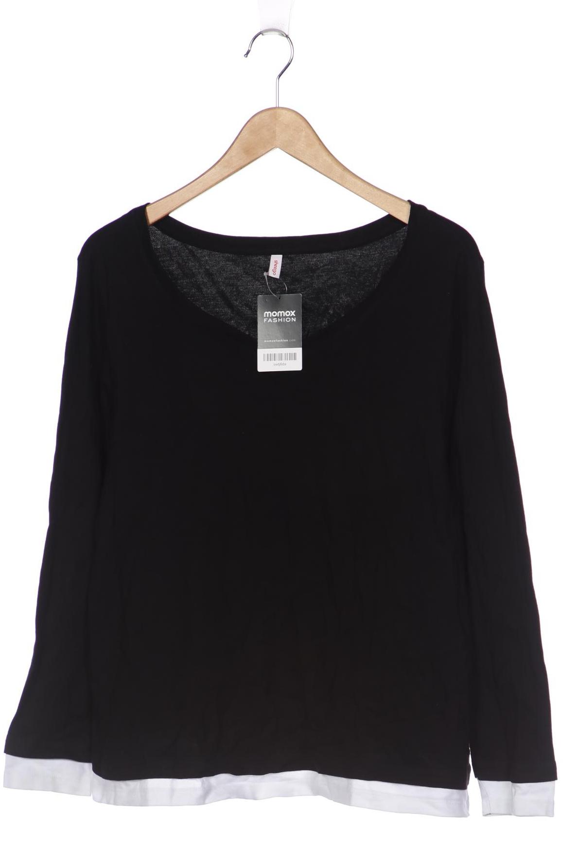 

sheego Damen Langarmshirt, schwarz, Gr. 44