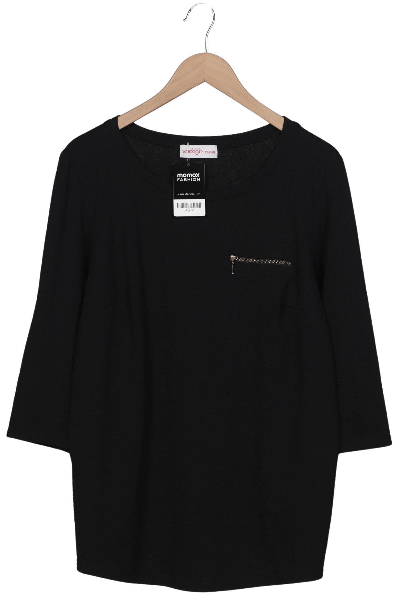 

sheego Damen Langarmshirt, schwarz, Gr. 44