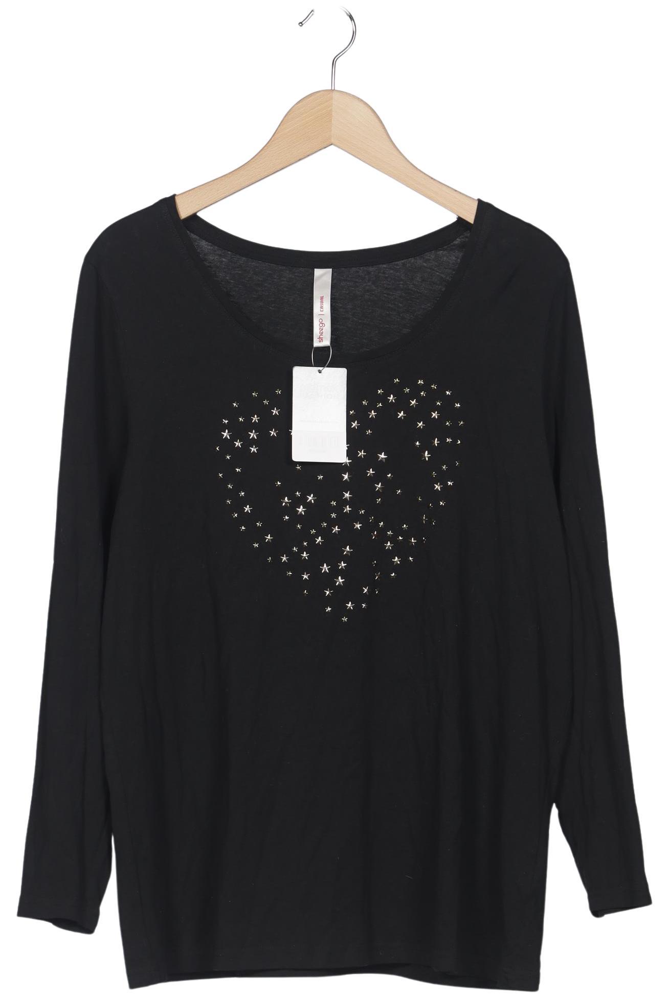 

sheego Damen Langarmshirt, schwarz, Gr. 44