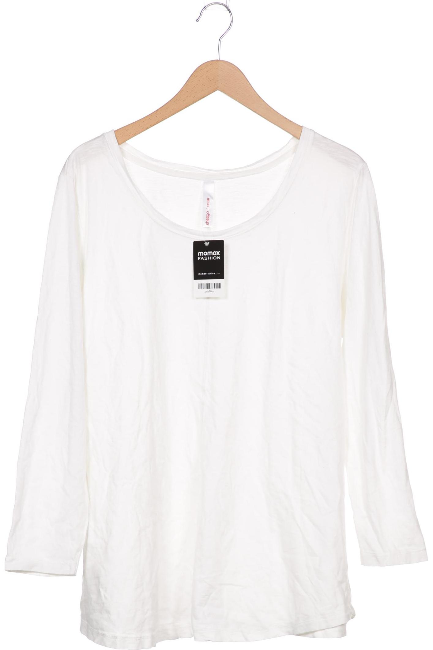 

sheego Damen Langarmshirt, weiß, Gr. 48