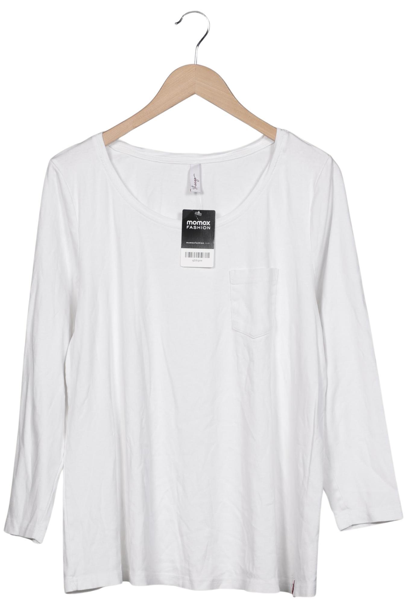 

sheego Damen Langarmshirt, weiß, Gr. 44