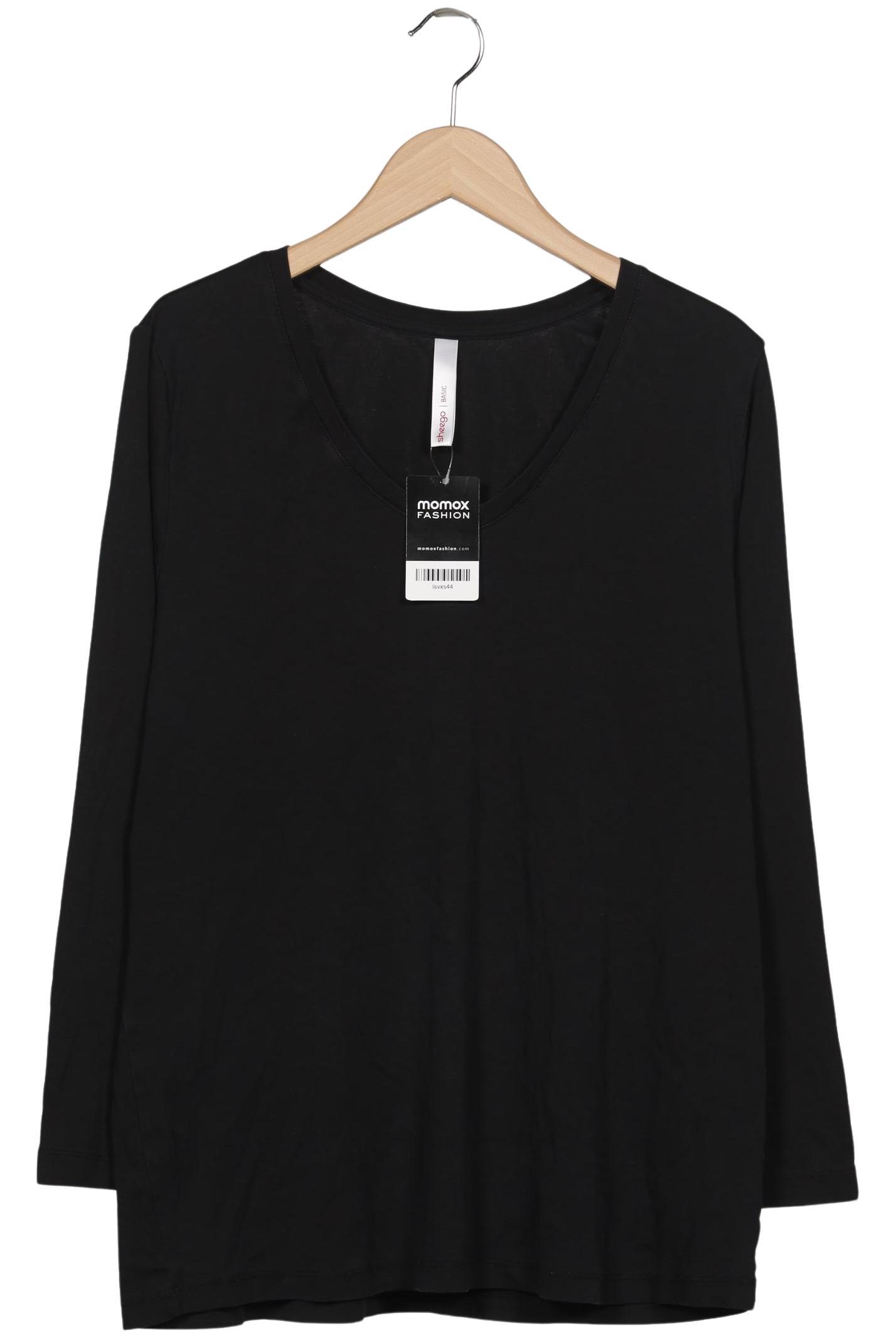 

sheego Damen Langarmshirt, schwarz, Gr. 48