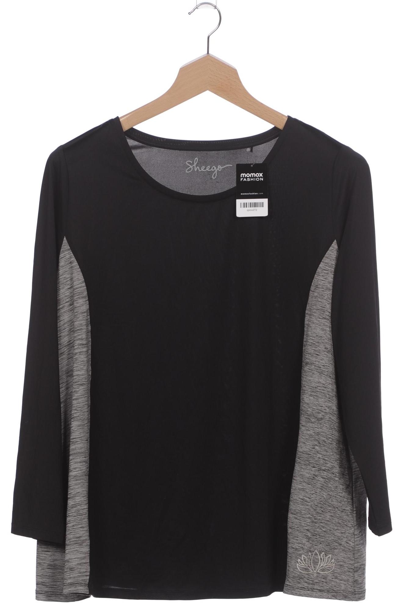 

sheego Damen Langarmshirt, schwarz, Gr. 52