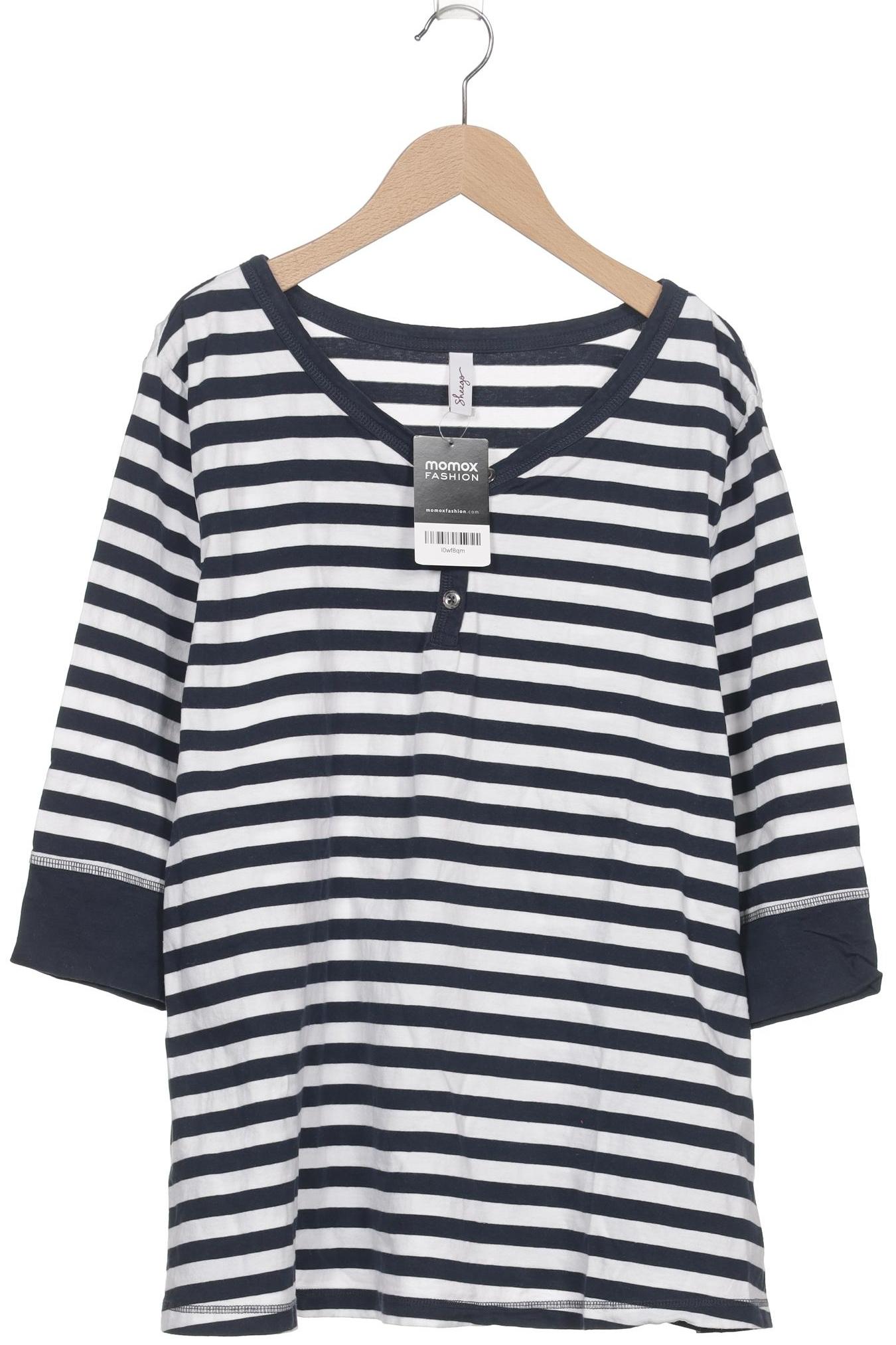 

sheego Damen Langarmshirt, marineblau, Gr. 48