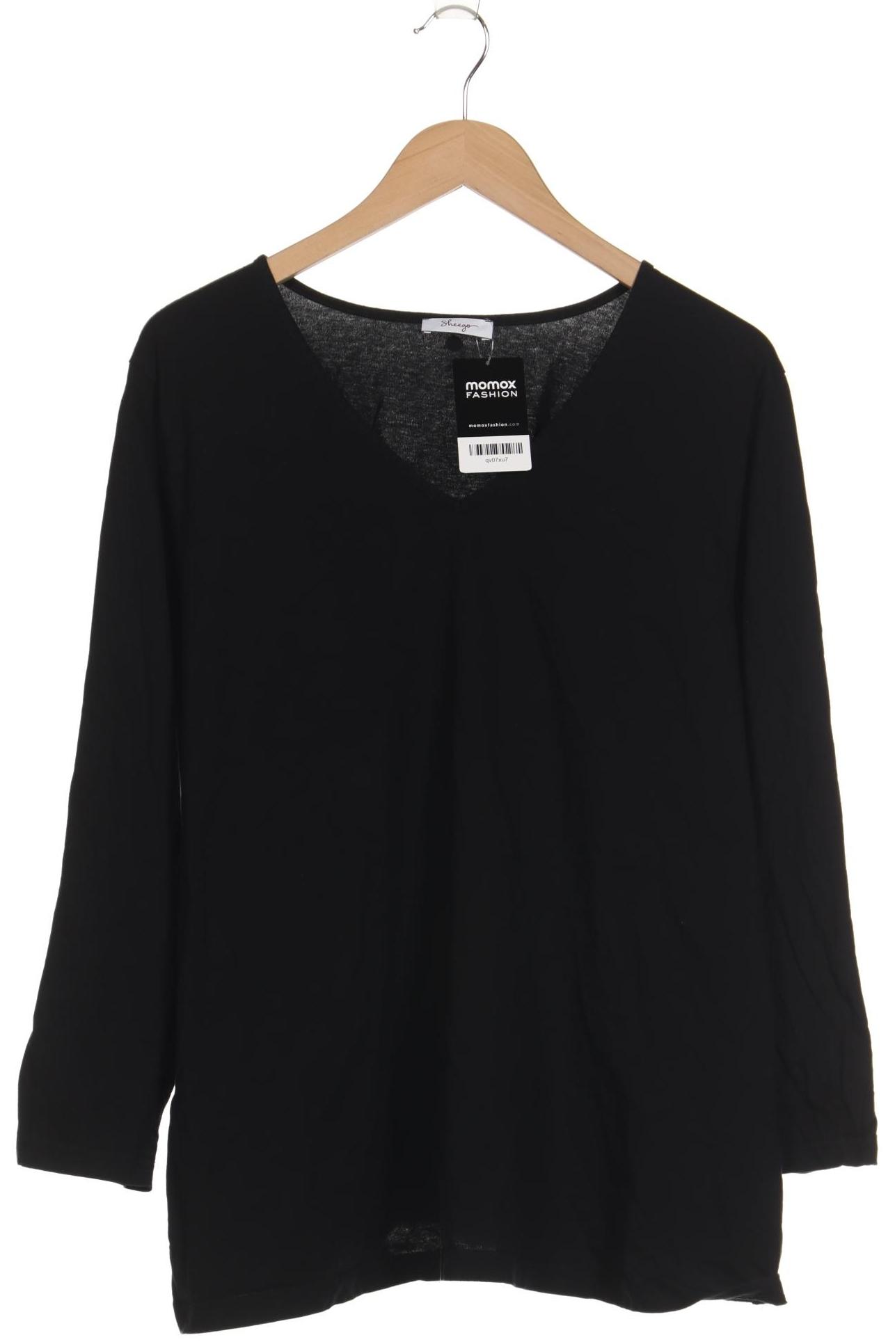 

sheego Damen Langarmshirt, schwarz, Gr. 48
