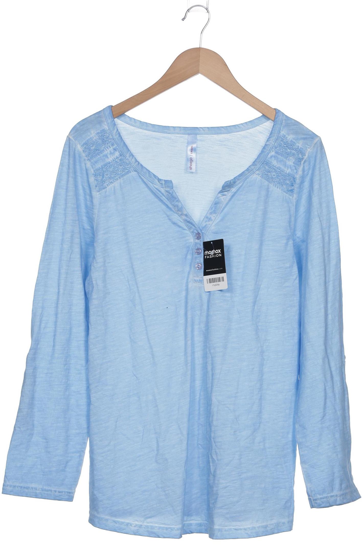 

sheego Damen Langarmshirt, blau, Gr. 40