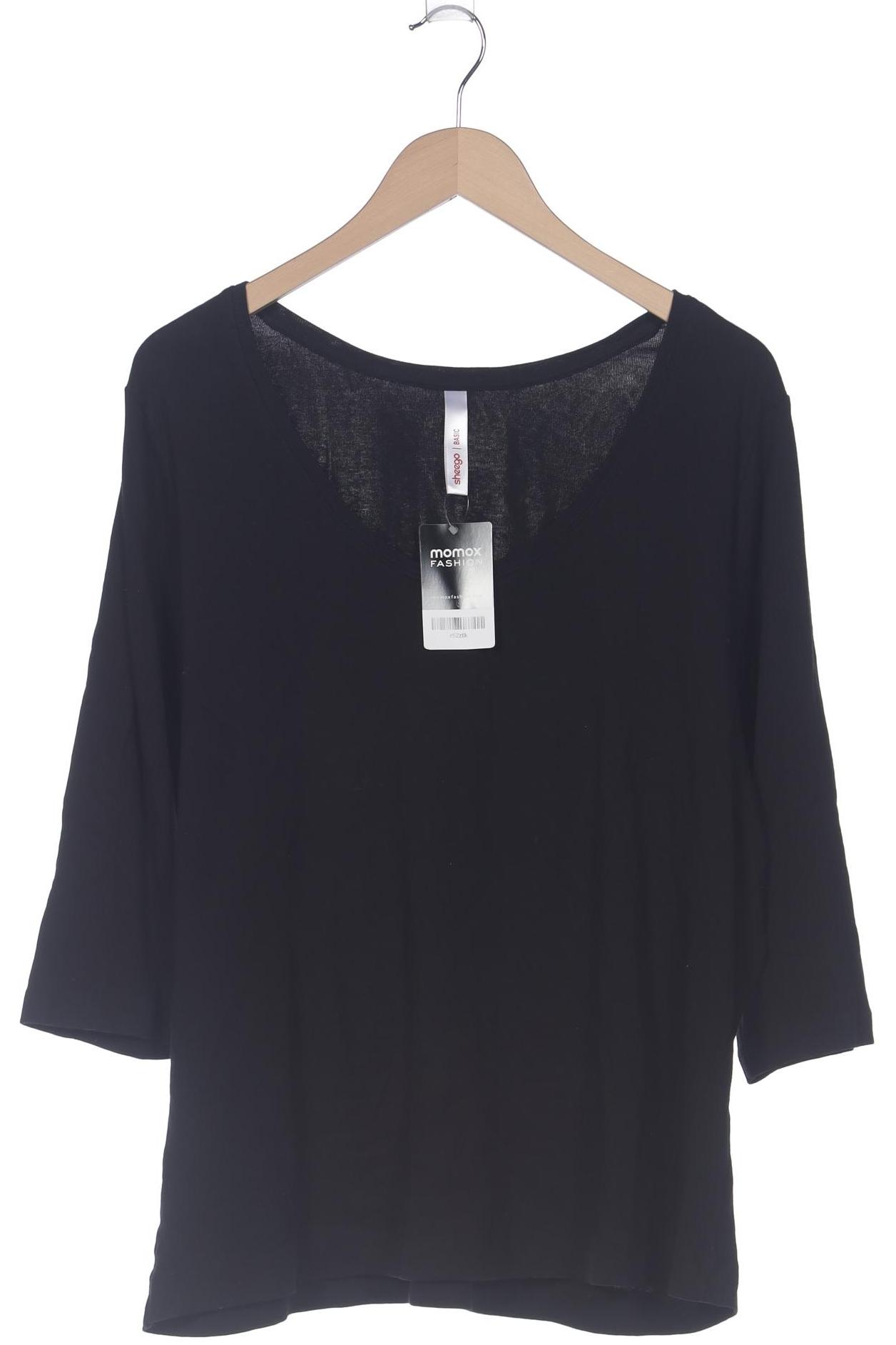 

sheego Damen Langarmshirt, schwarz, Gr. 48