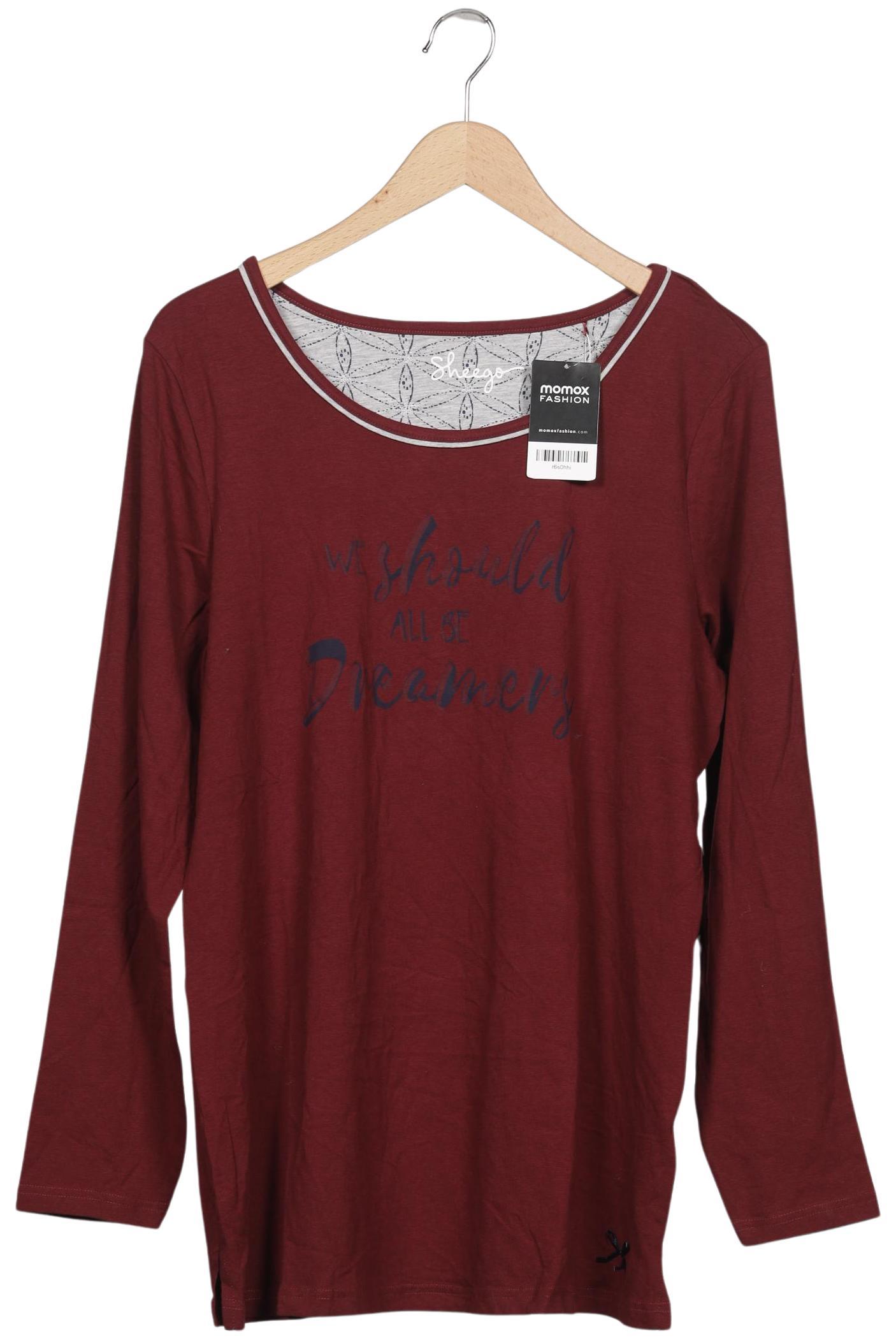 

sheego Damen Langarmshirt, bordeaux, Gr. 44