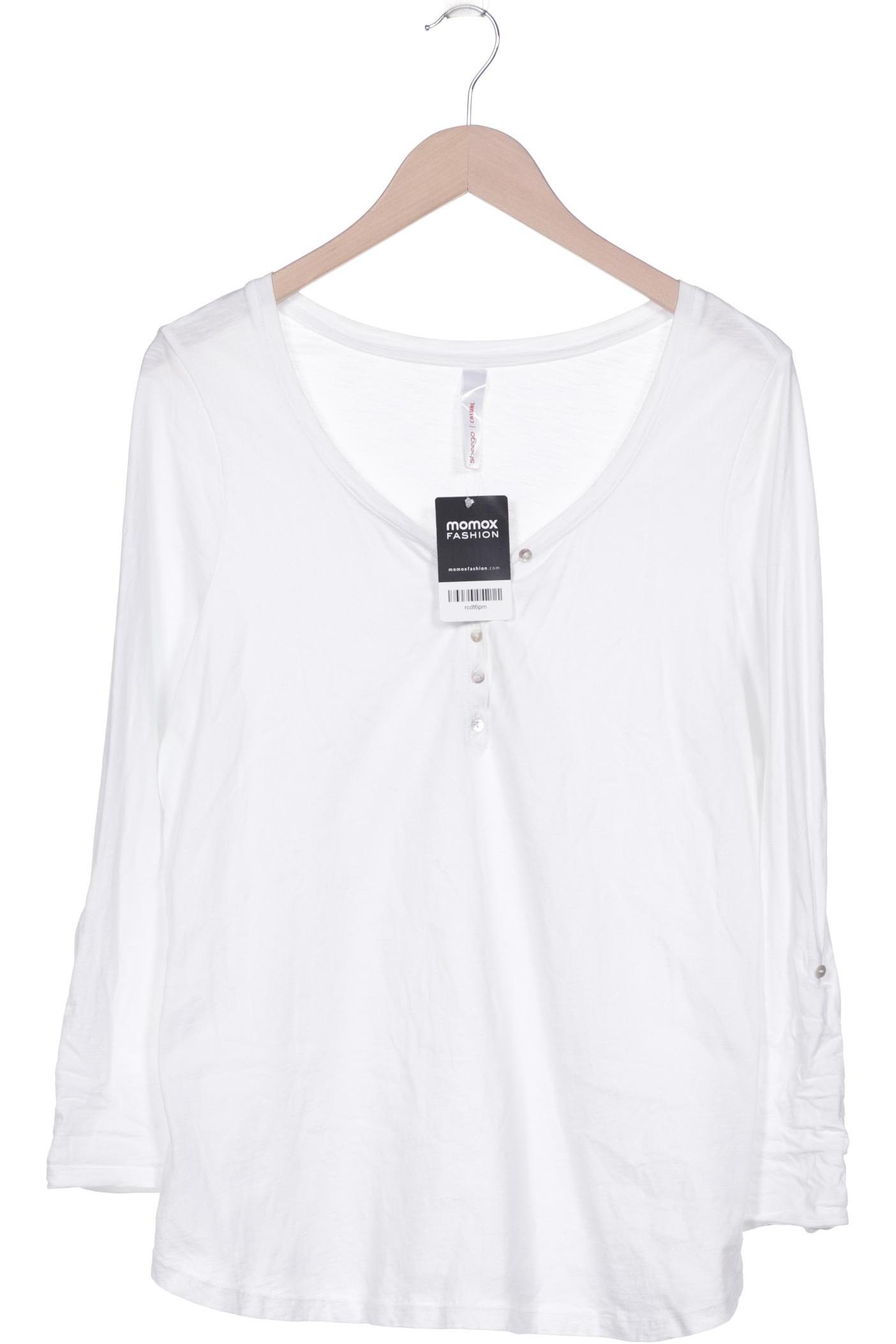 

sheego Damen Langarmshirt, weiß